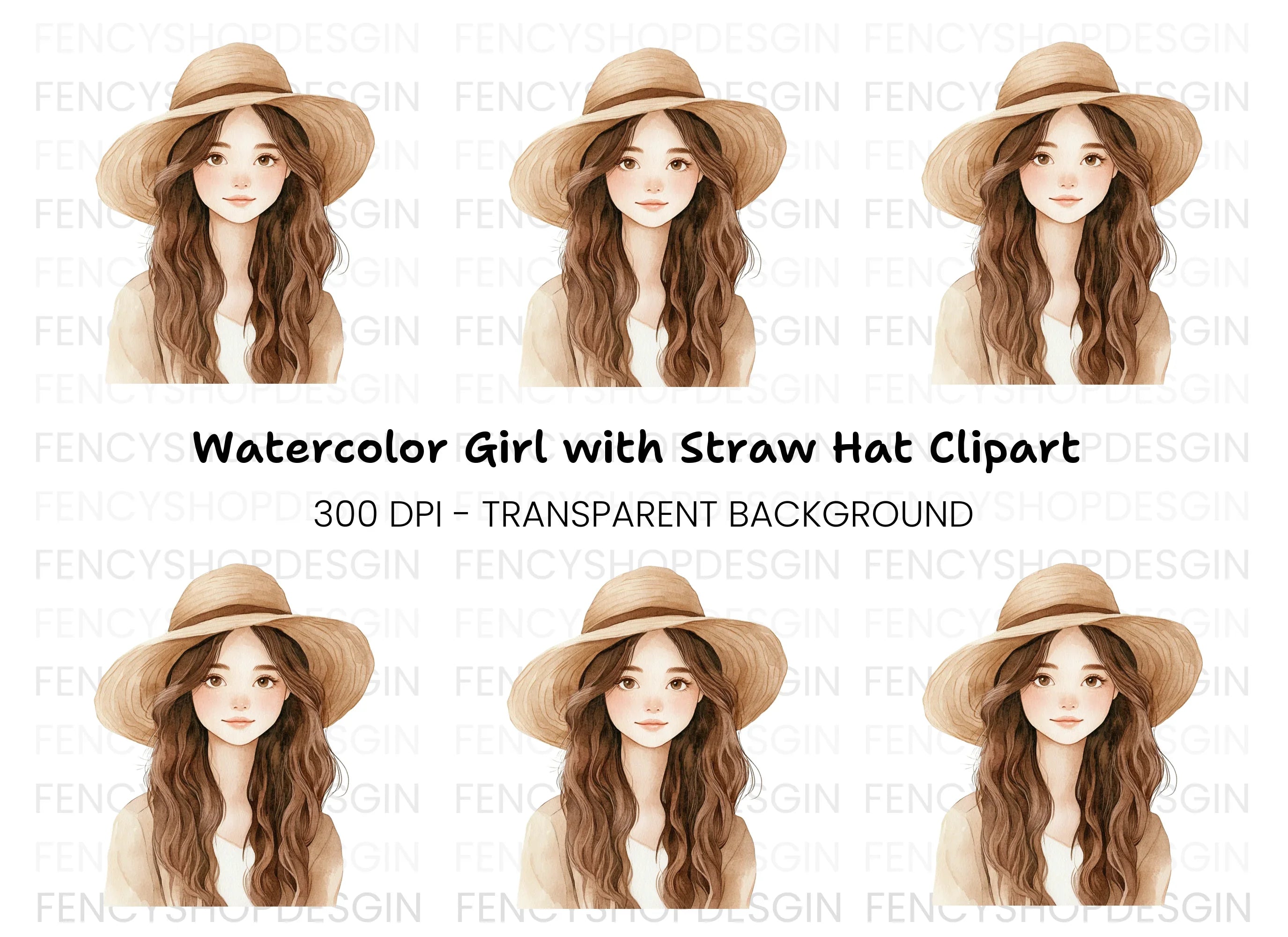 Girl With Sun Hat Clipart Bundle