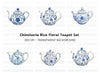 Blue and White Teapots Clipart Bundle
