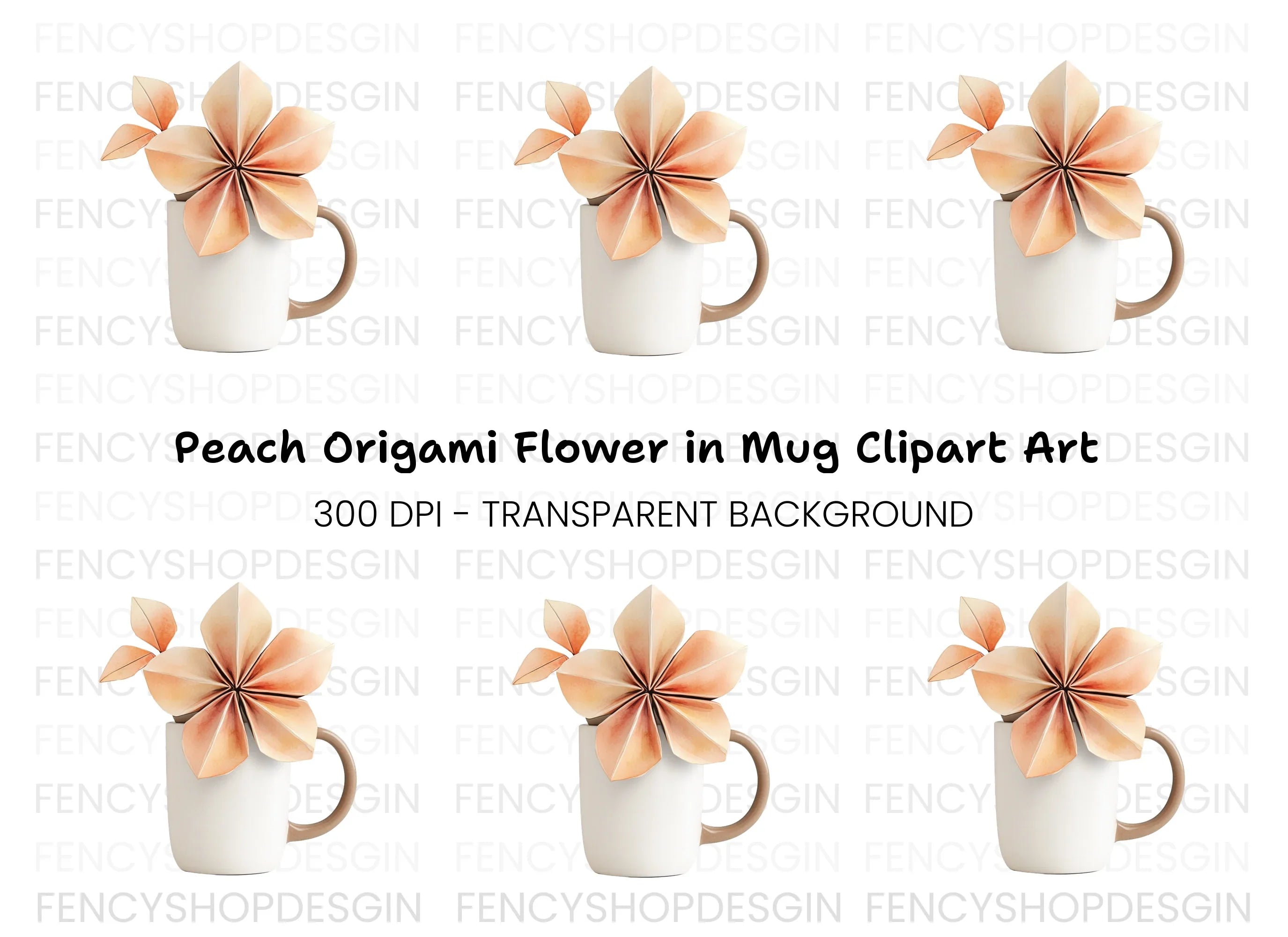 Origami Flower Clipart Bundle