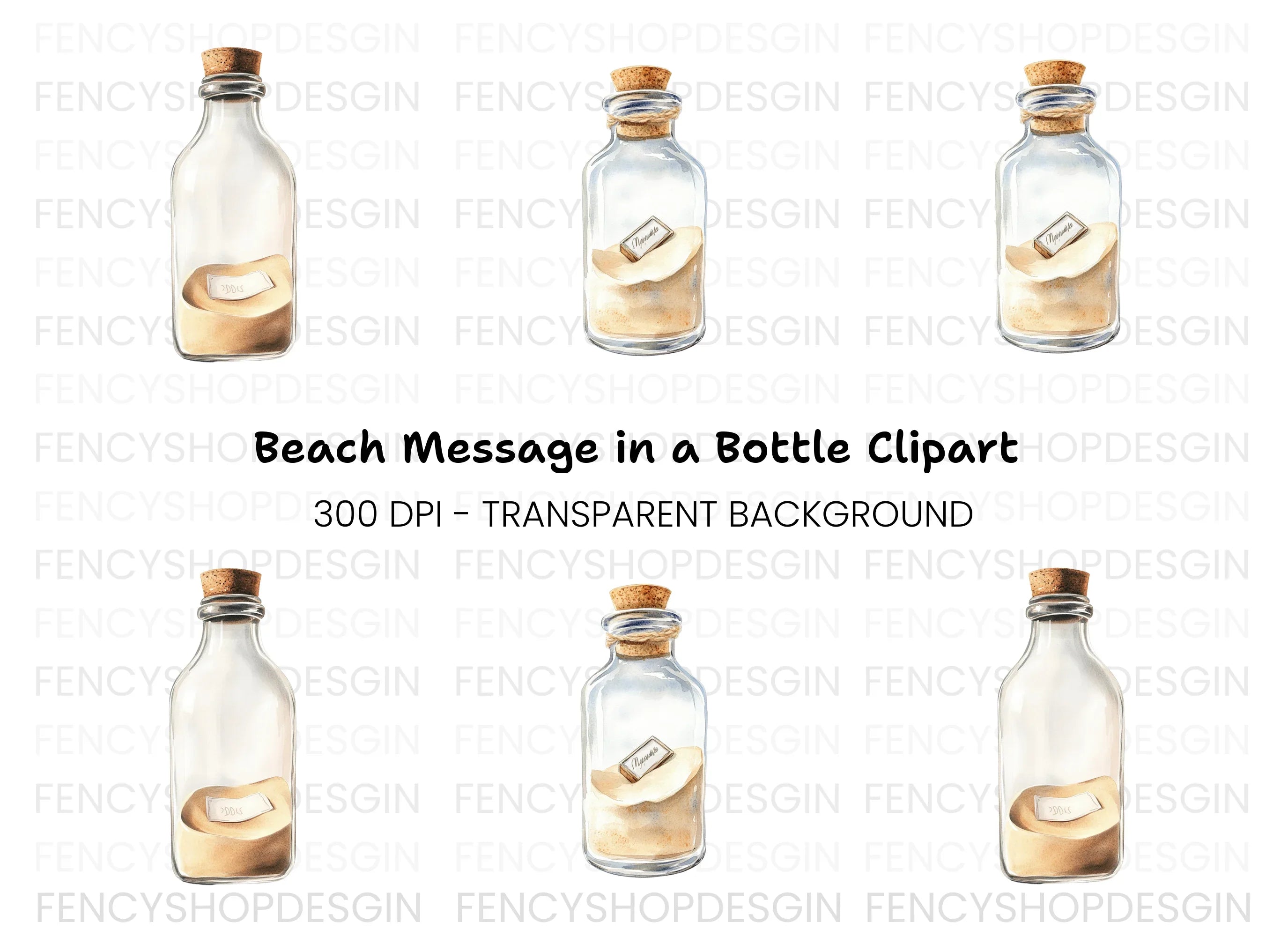 Message in a Bottle Clipart Bundle