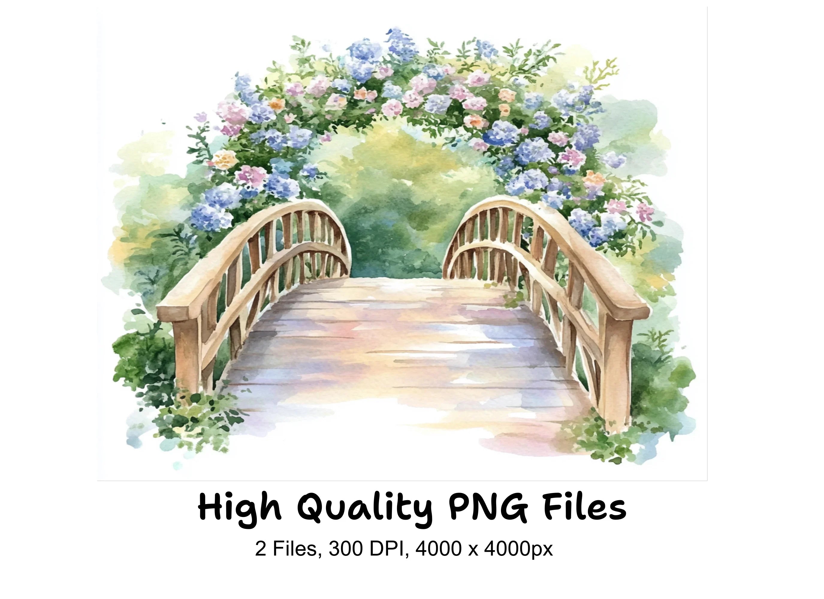 Floral Archway Bridge Clipart Bundle