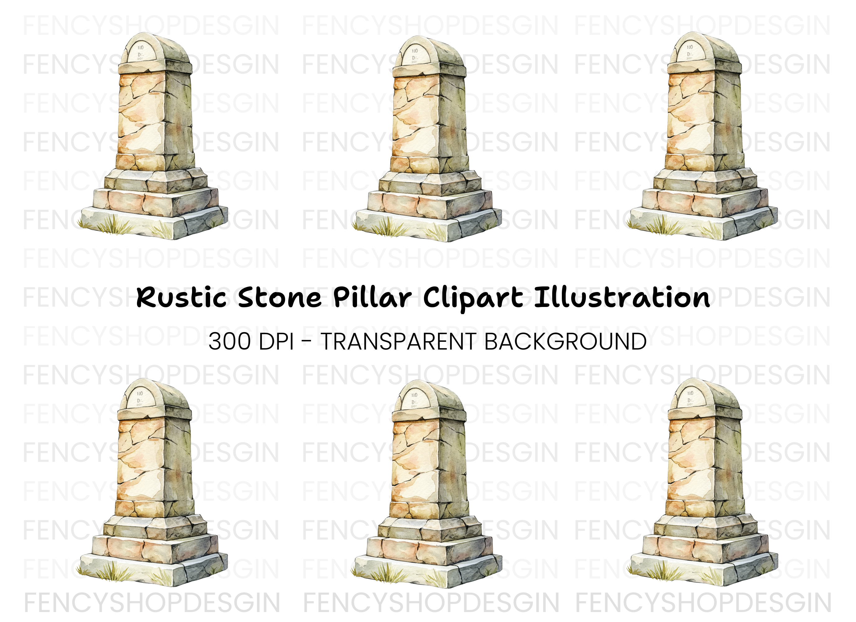 Ancient Stone Monument Clipart Bundle
