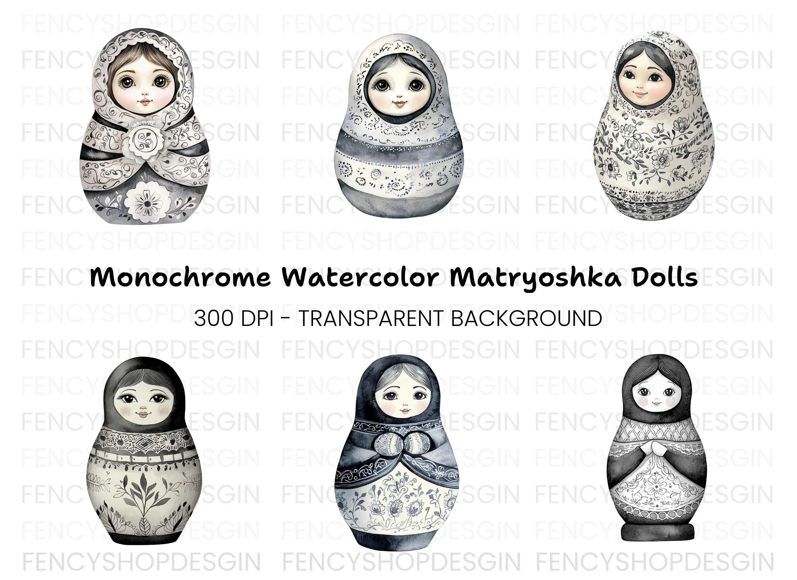 Matryoshka Dolls Clipart Bundle