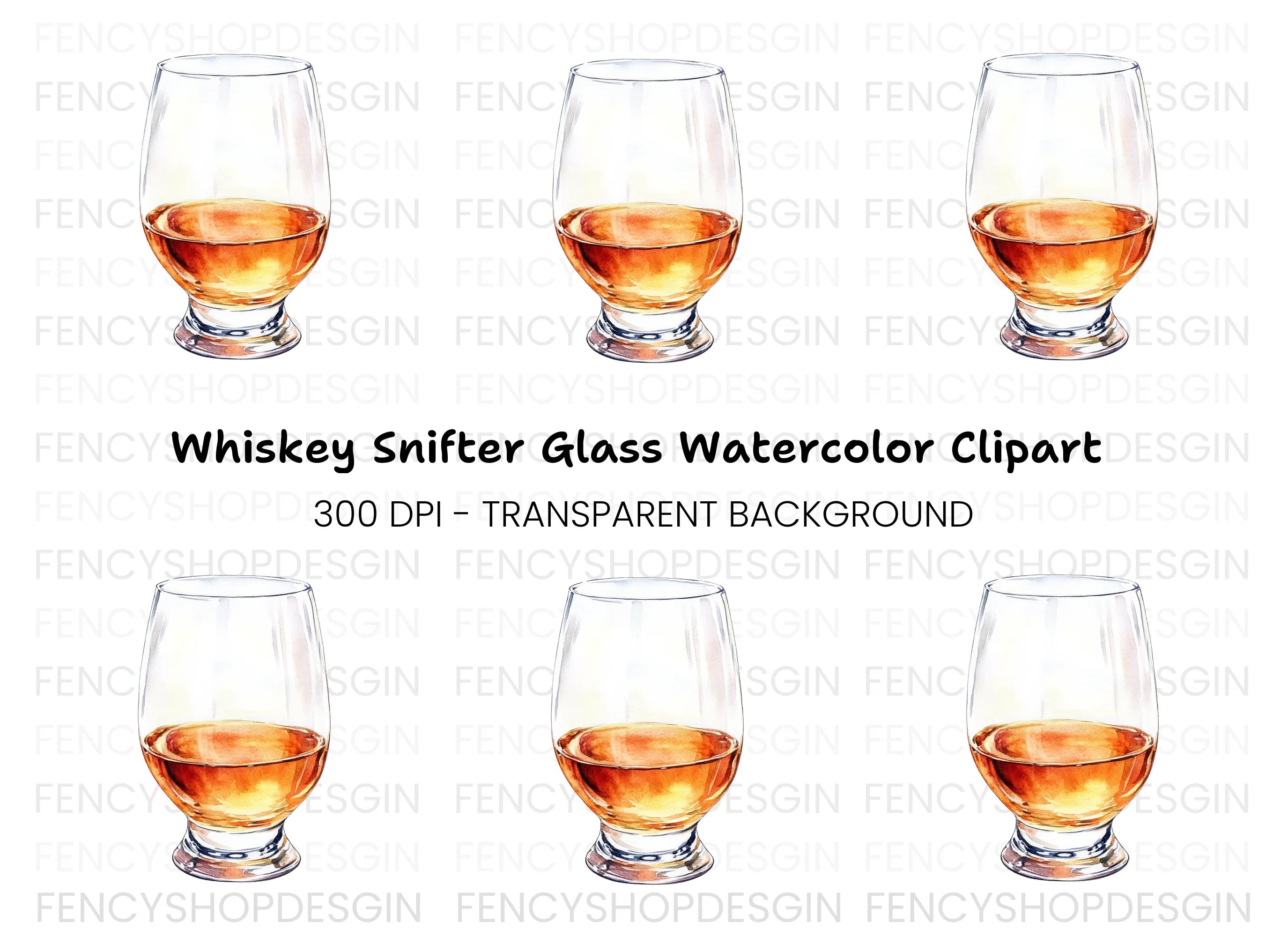 Whiskey Glass Clipart Bundle