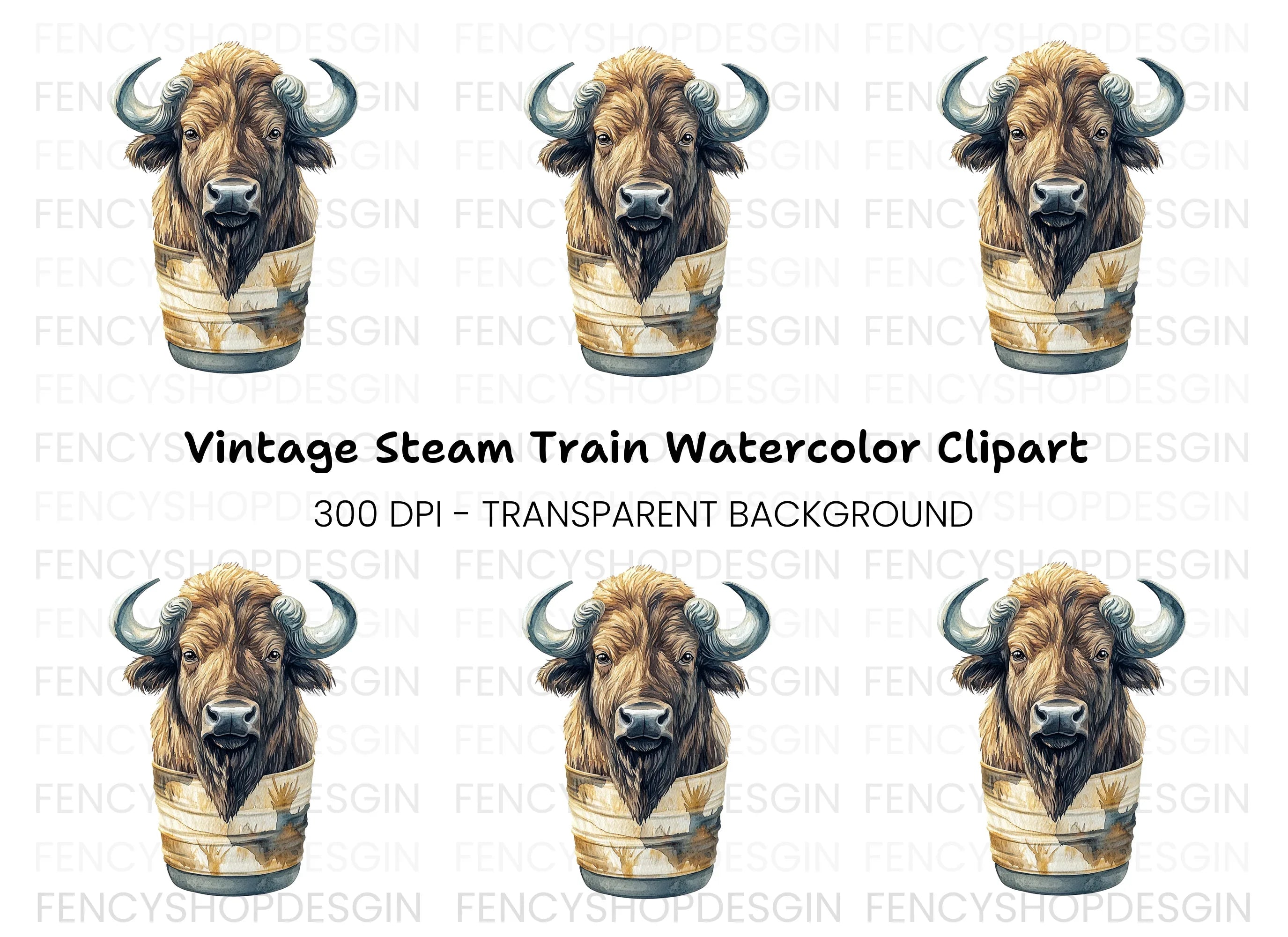Bison Head Clipart Bundle