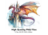 Fantasy Dragon Castle Clipart Bundle