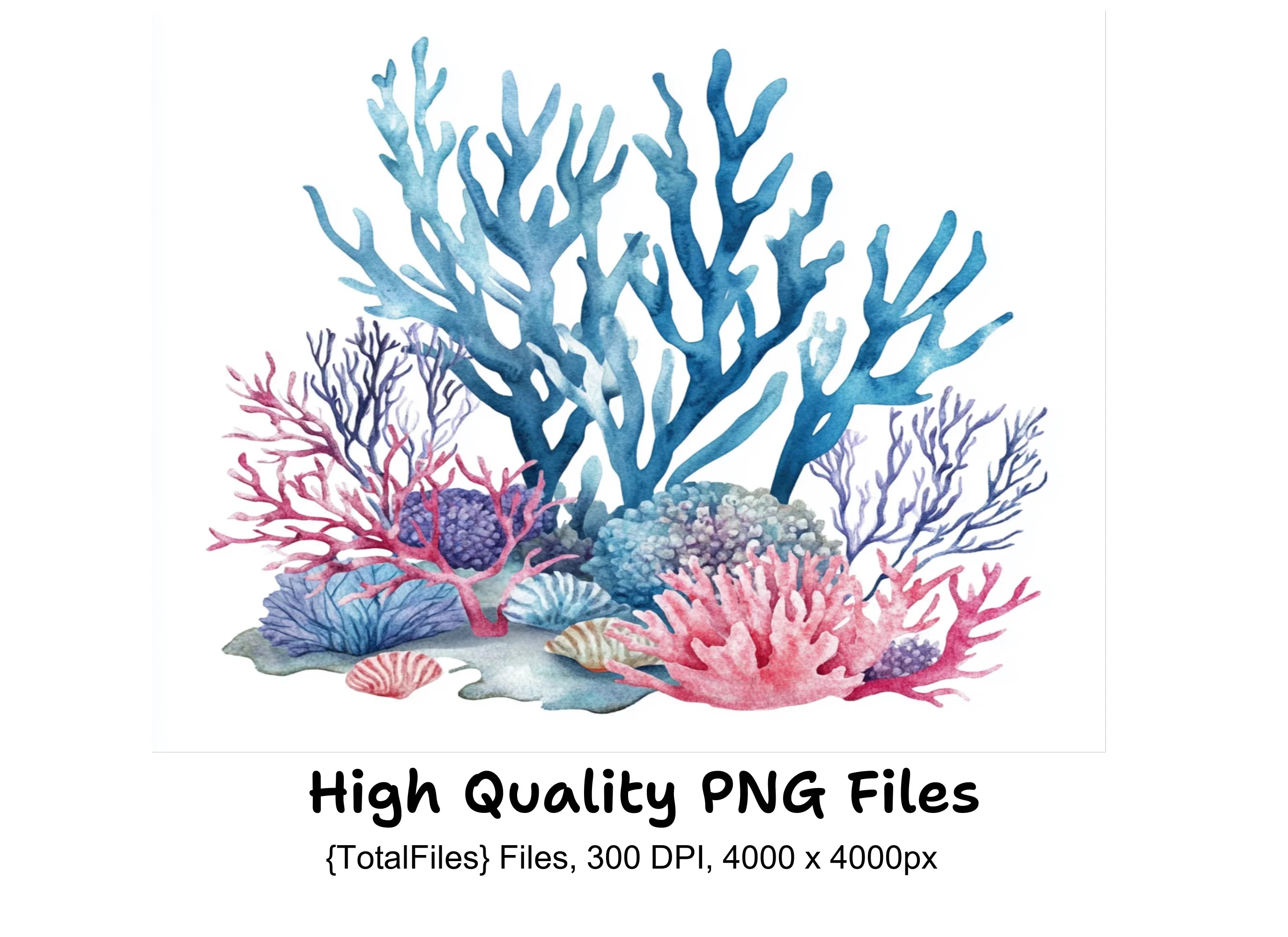 Vibrant Coral Reef Clipart Bundle