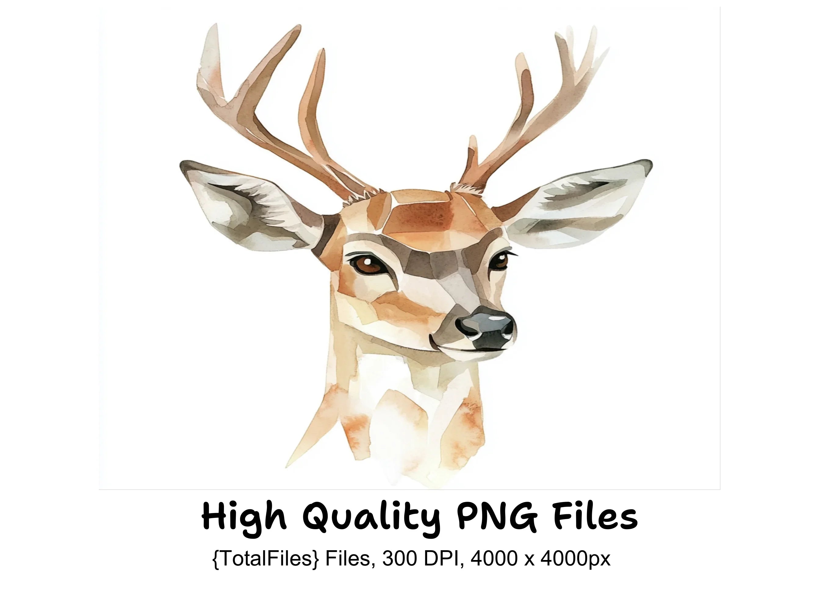 Deer Head Clipart Bundle