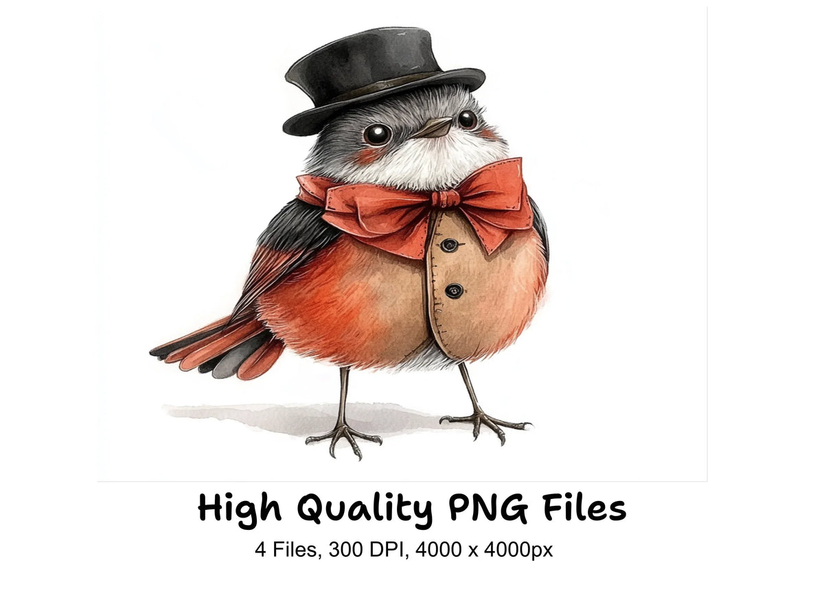Dapper Bird Charming Dapper Birds Clipart Bundle