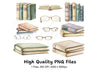 Books and Glasses Clipart Bundle