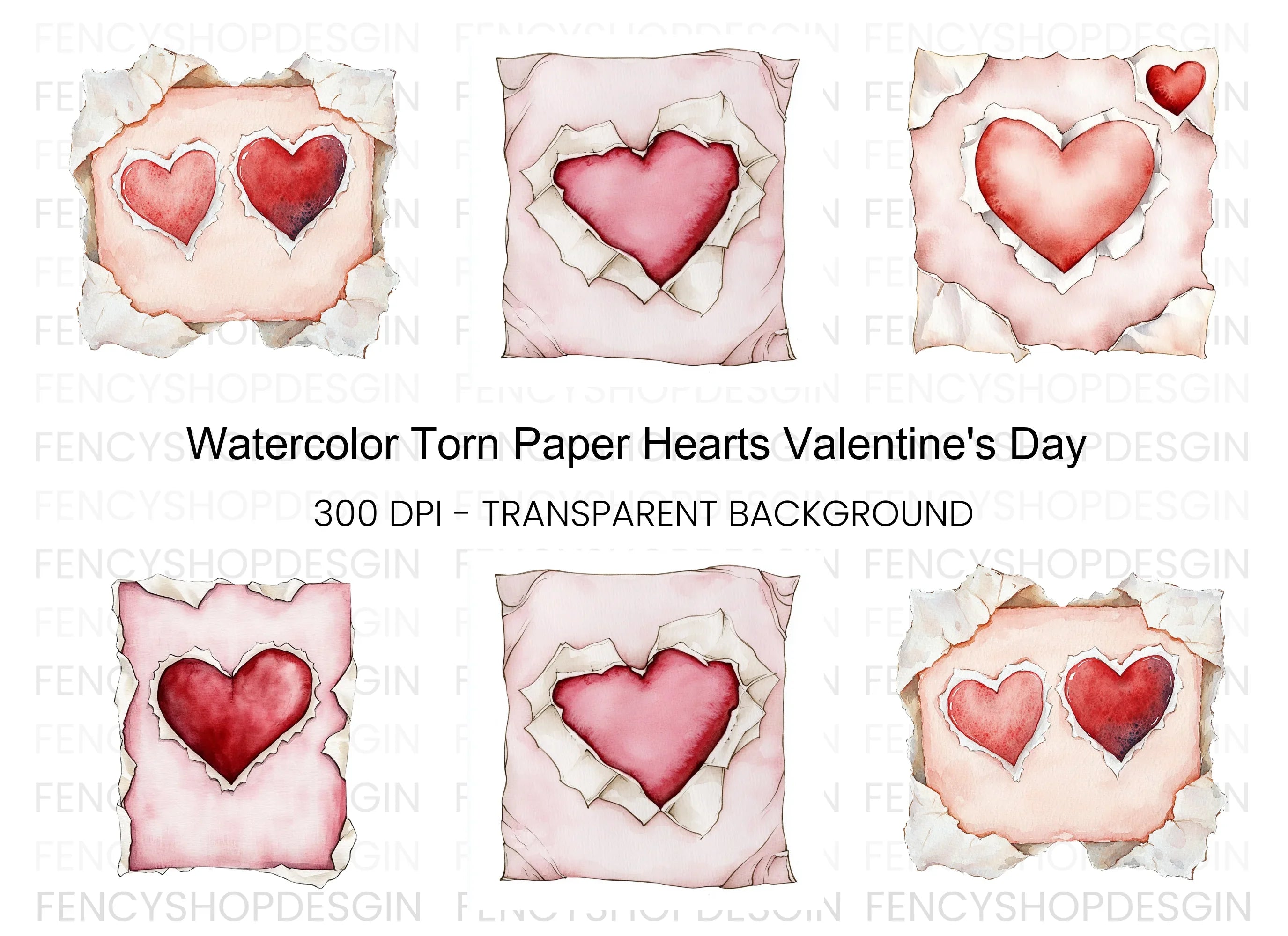Torn Heart Clipart Bundle