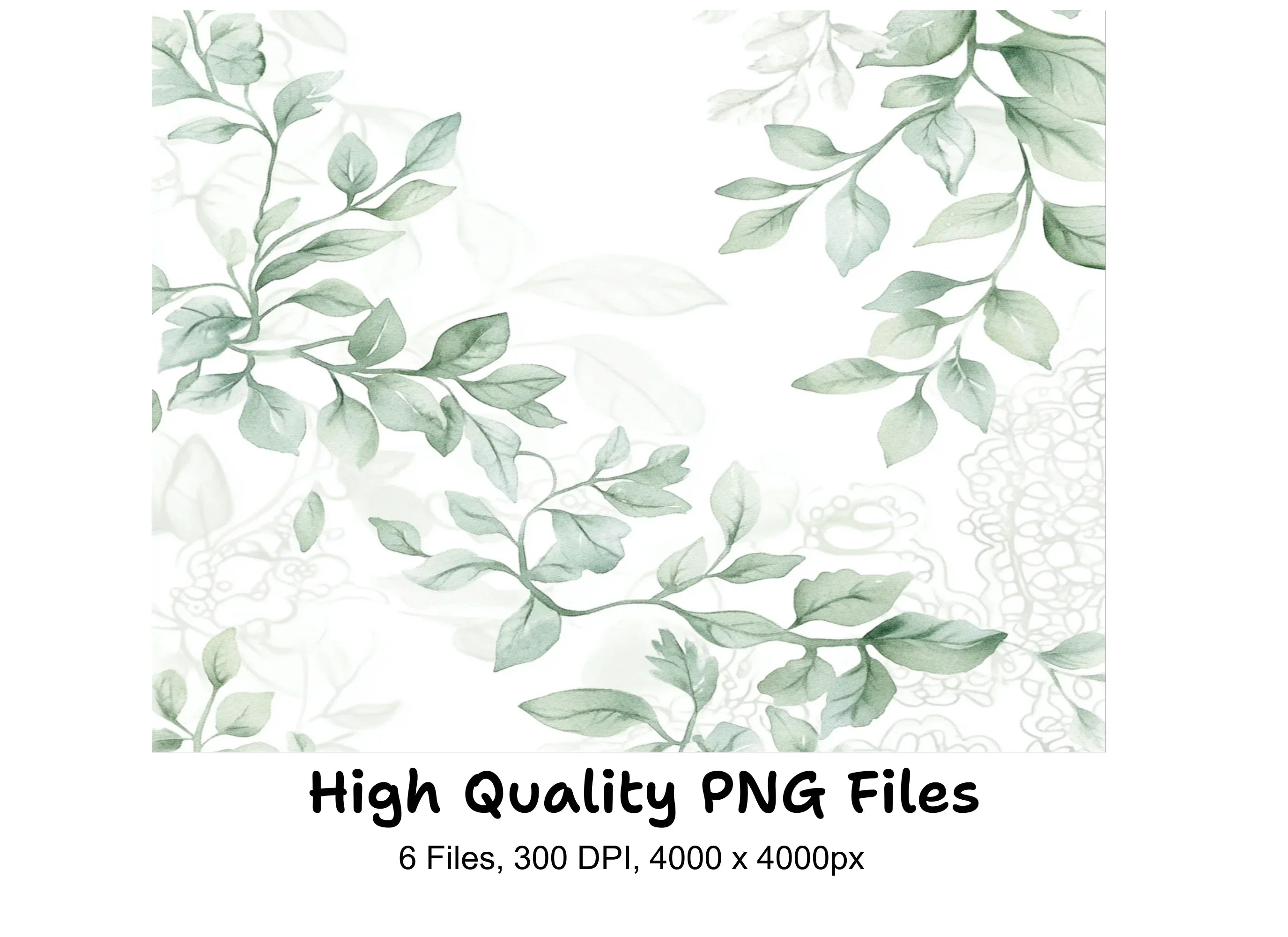 Green Leafy Vines and Floral Clipart Bundle
