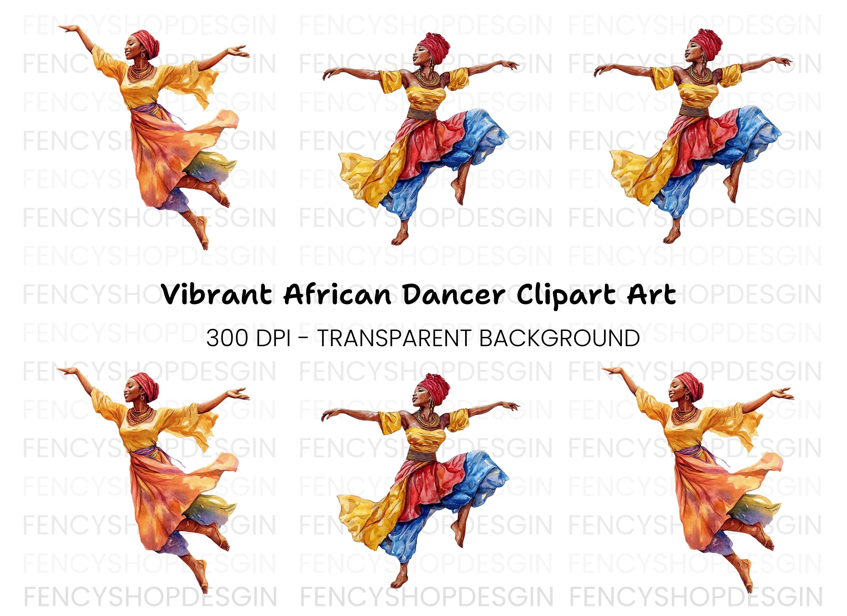 Dynamic African Dance Clipart Bundle