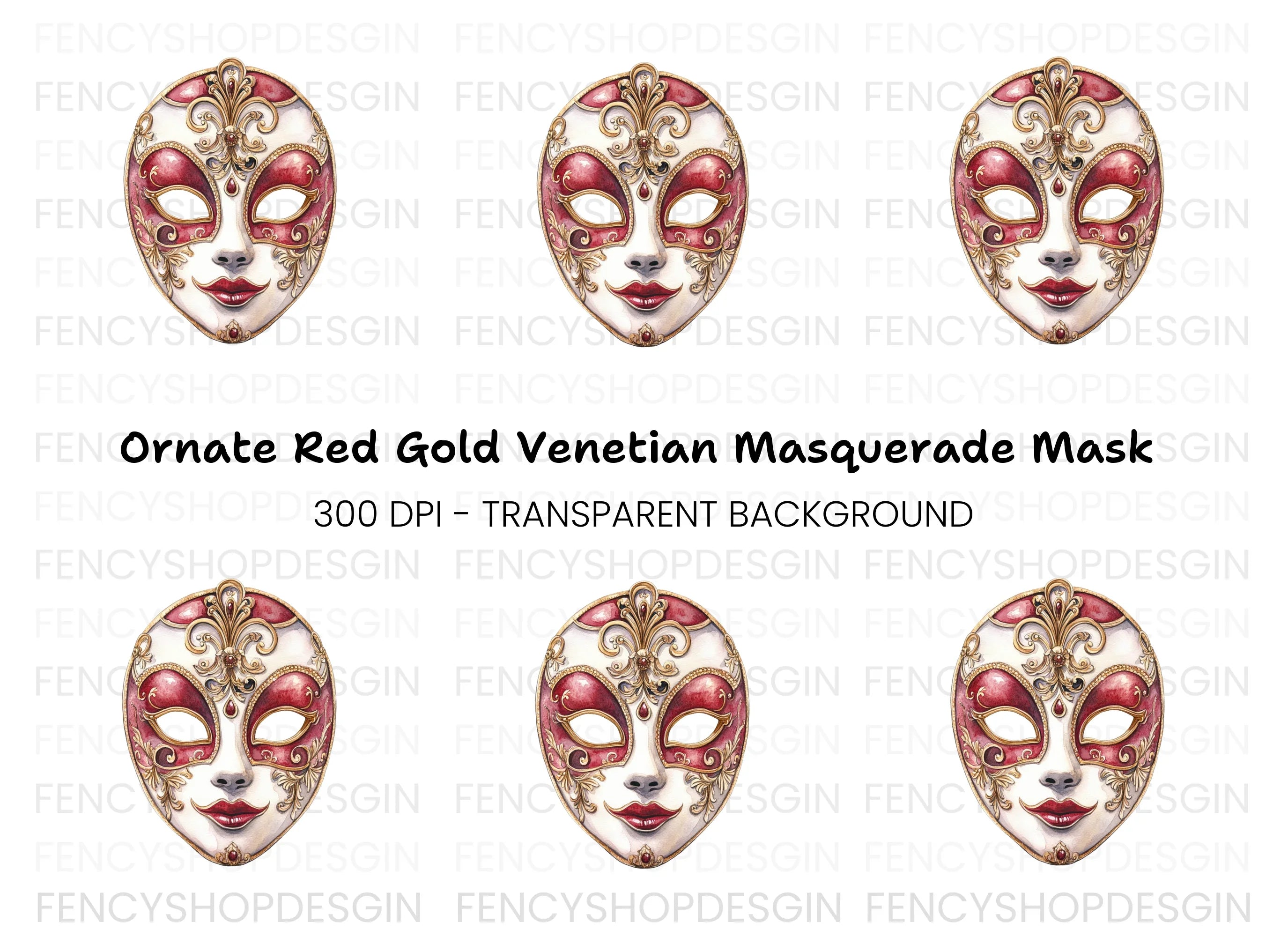 Elegant Venetian Mask Clipart Bundle
