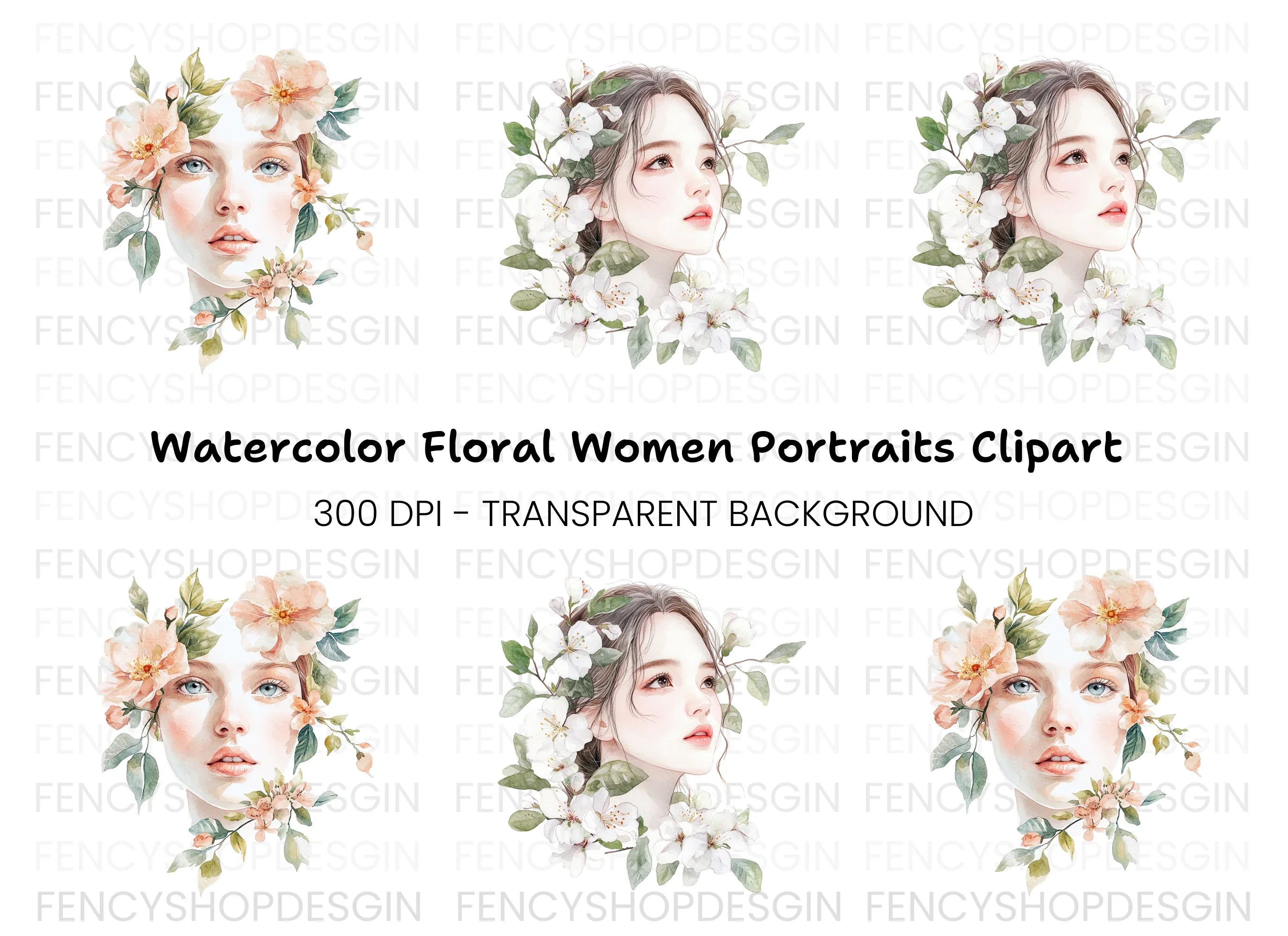 Floral Women Clipart Bundle