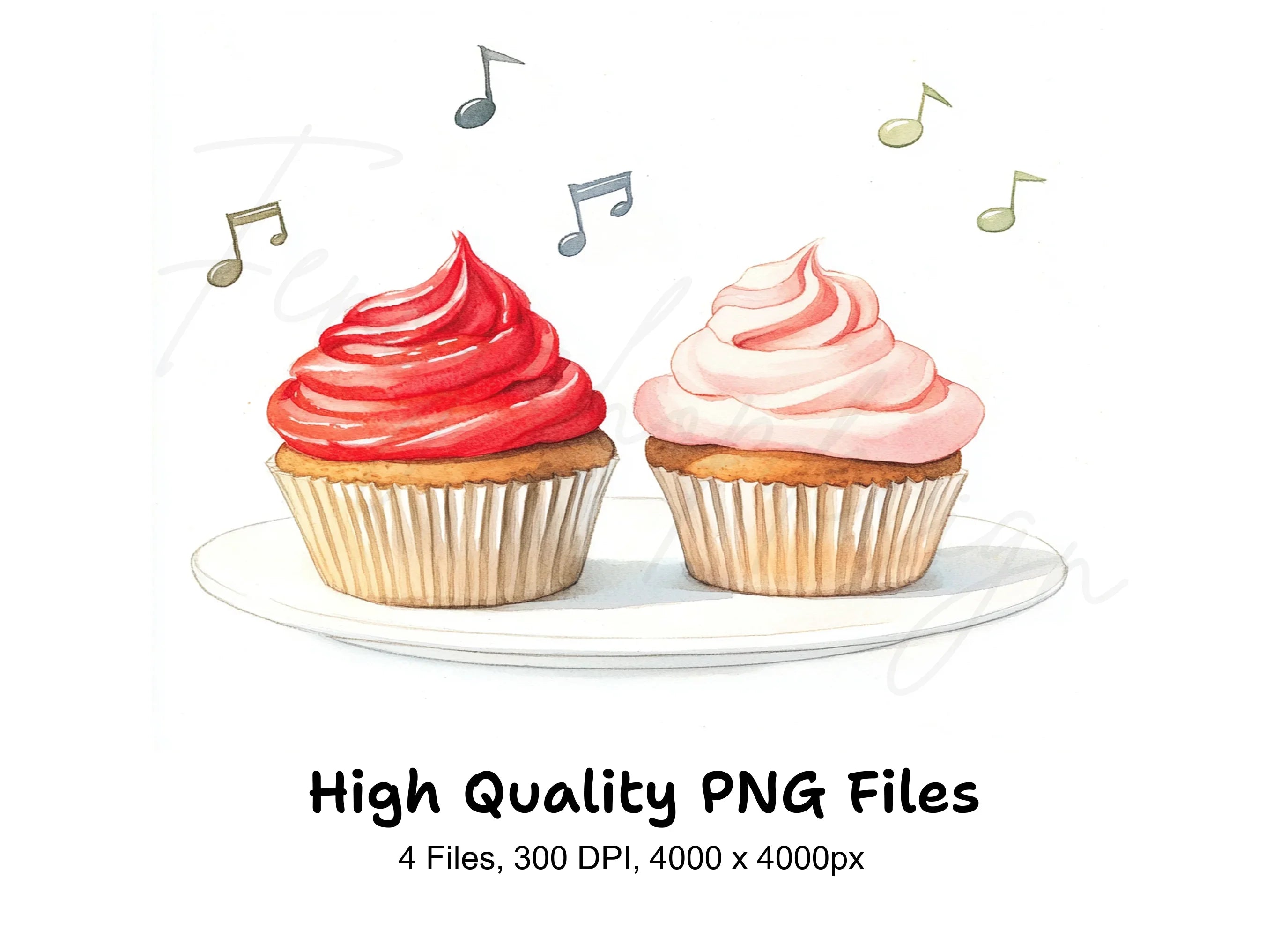Musical Cupcakes Clipart Bundle