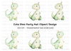 Adorable Baby Dinosaur Birthday Clipart Bundle