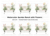 Bench with Pink Flowers Clipart Bundle
