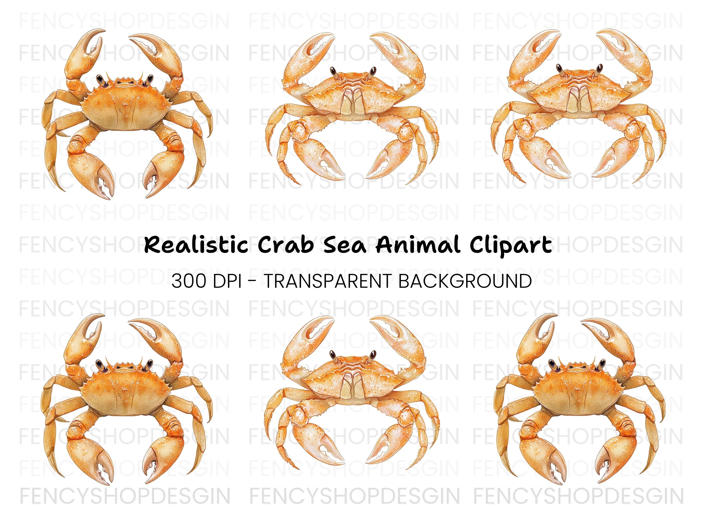 Golden Crab Duo Clipart Bundle