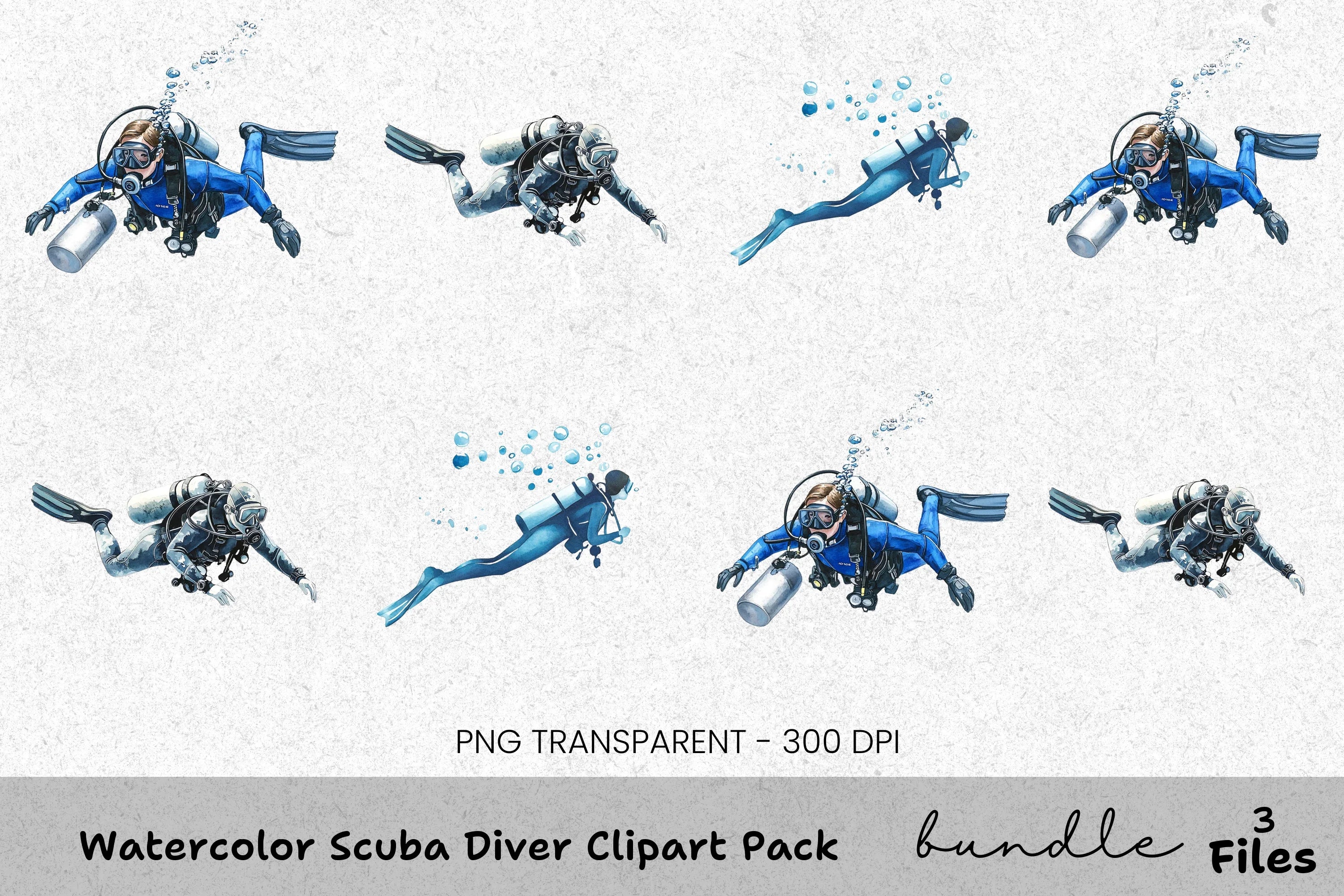 Scuba Diver Clipart Bundle