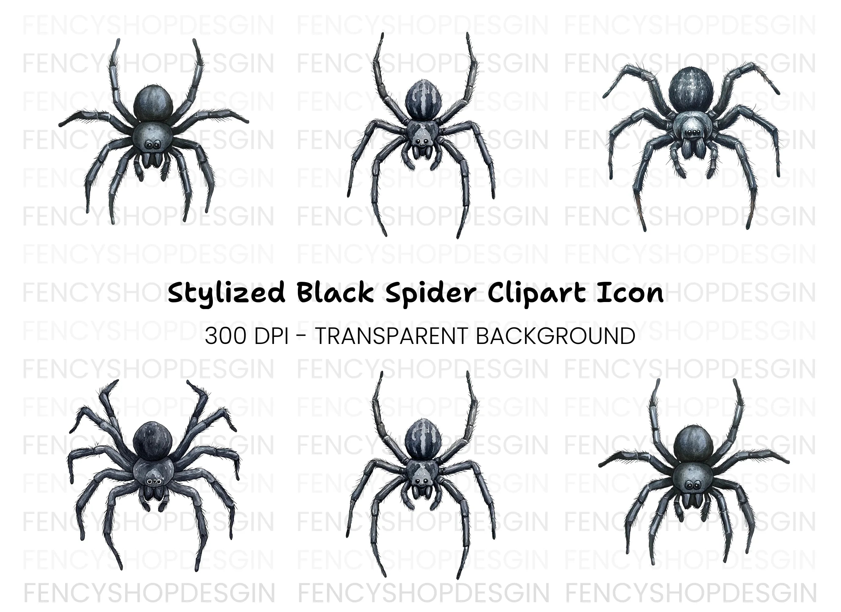 Dark Spider Clipart Bundle