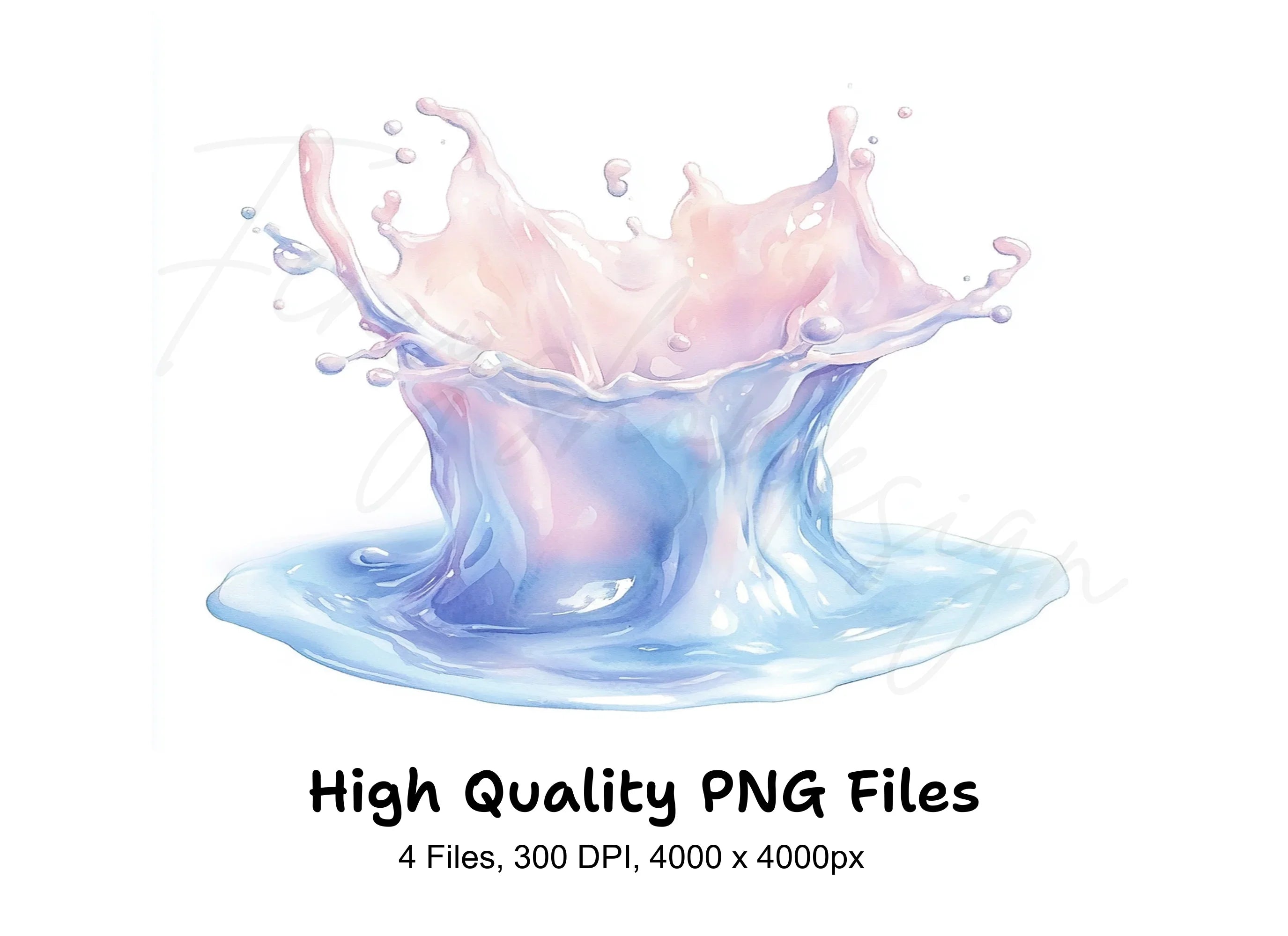Colorful Milk Splash Clipart Bundle