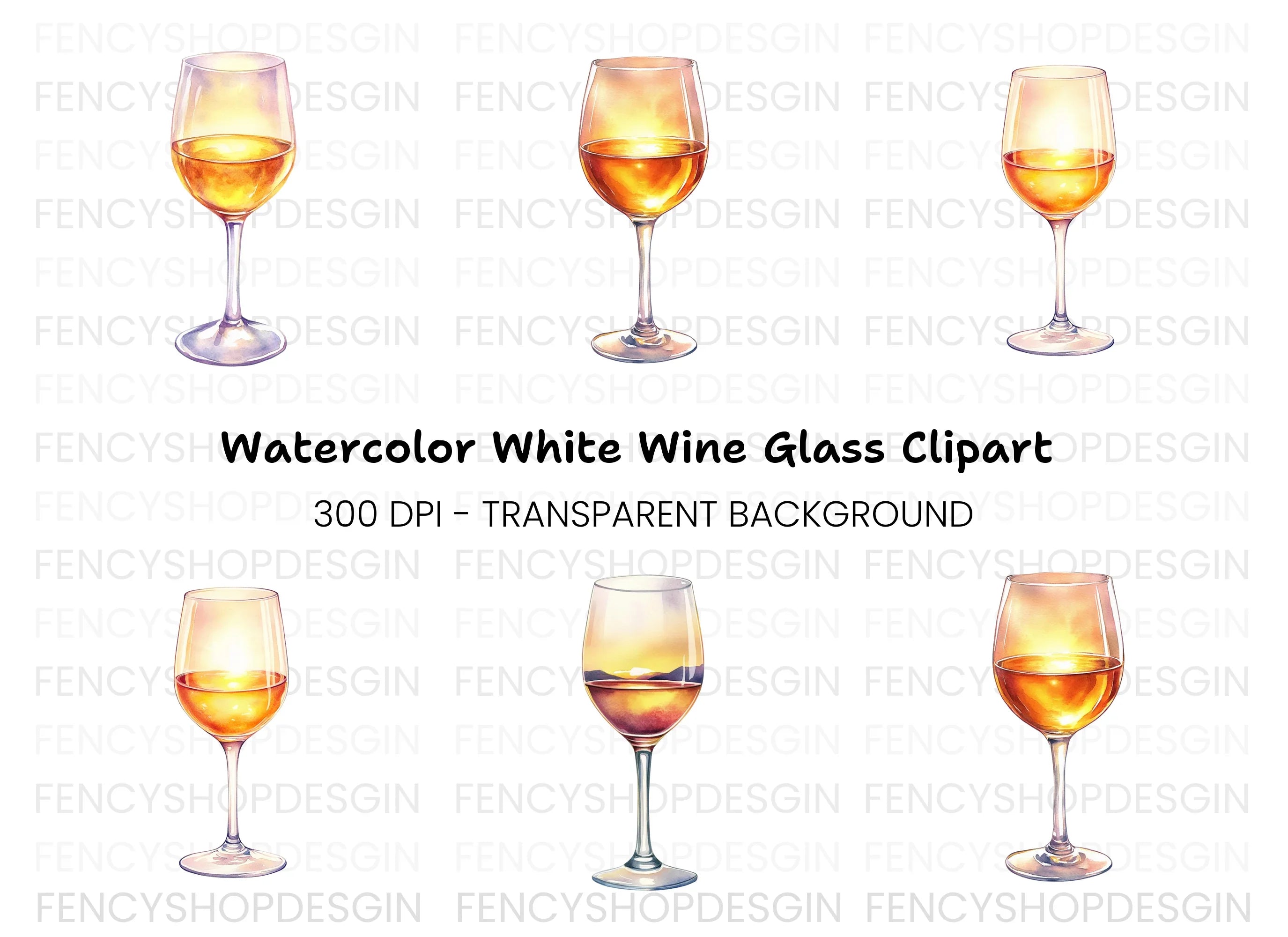 Elegant Wine Glass Clipart Bundle