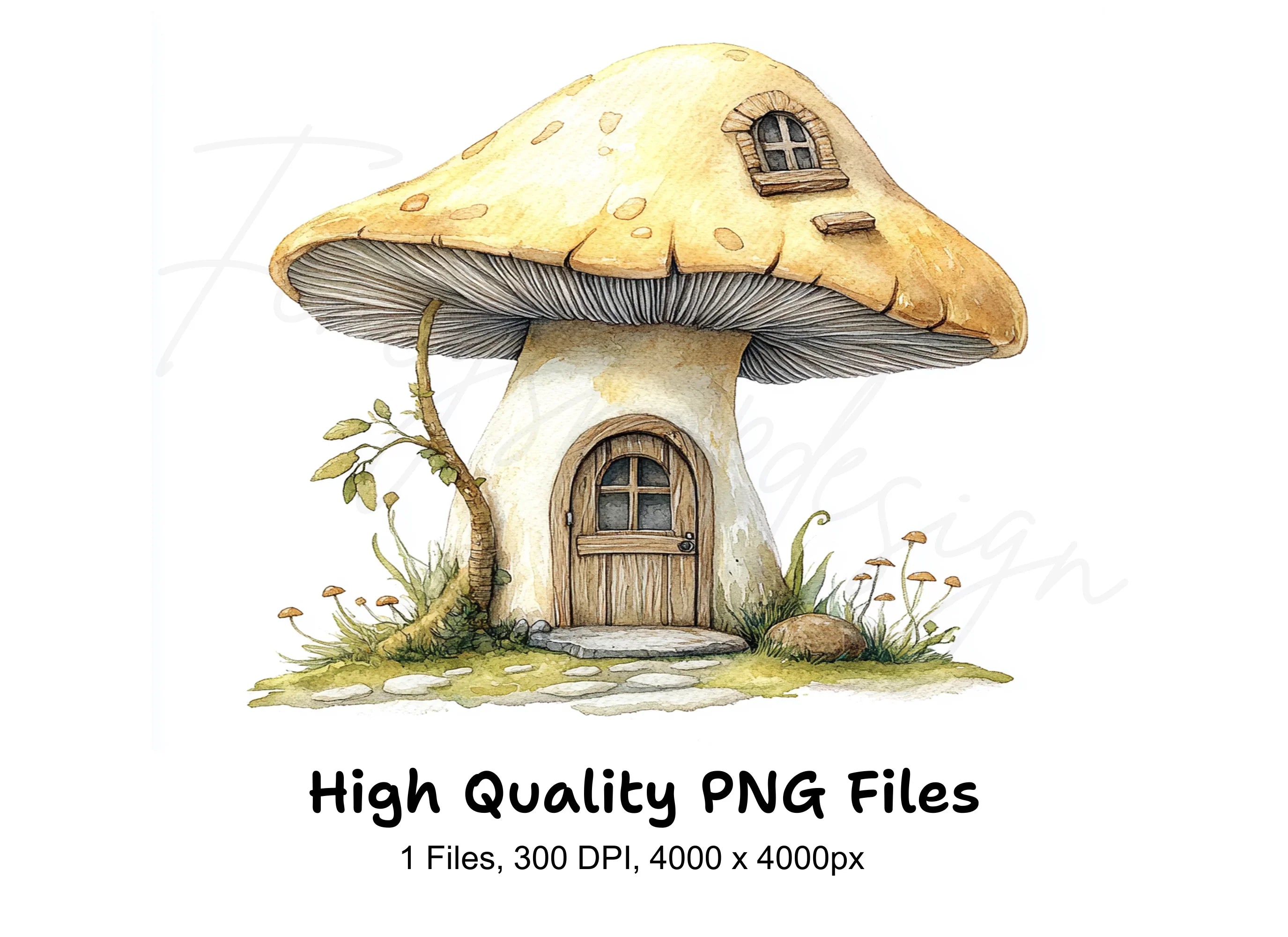 Charming Mushroom House Clipart Bundle