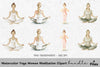 Yoga Women Meditation Clipart Bundle