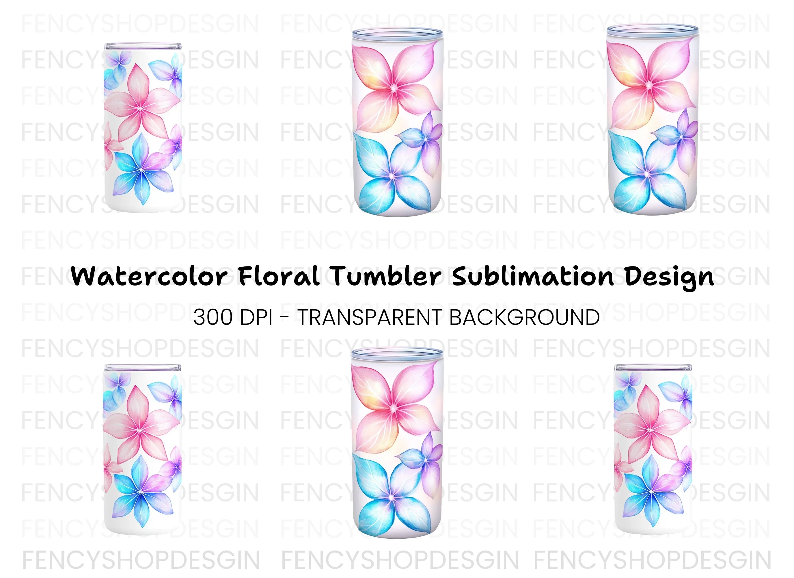Floral Tumbler Clipart Bundle
