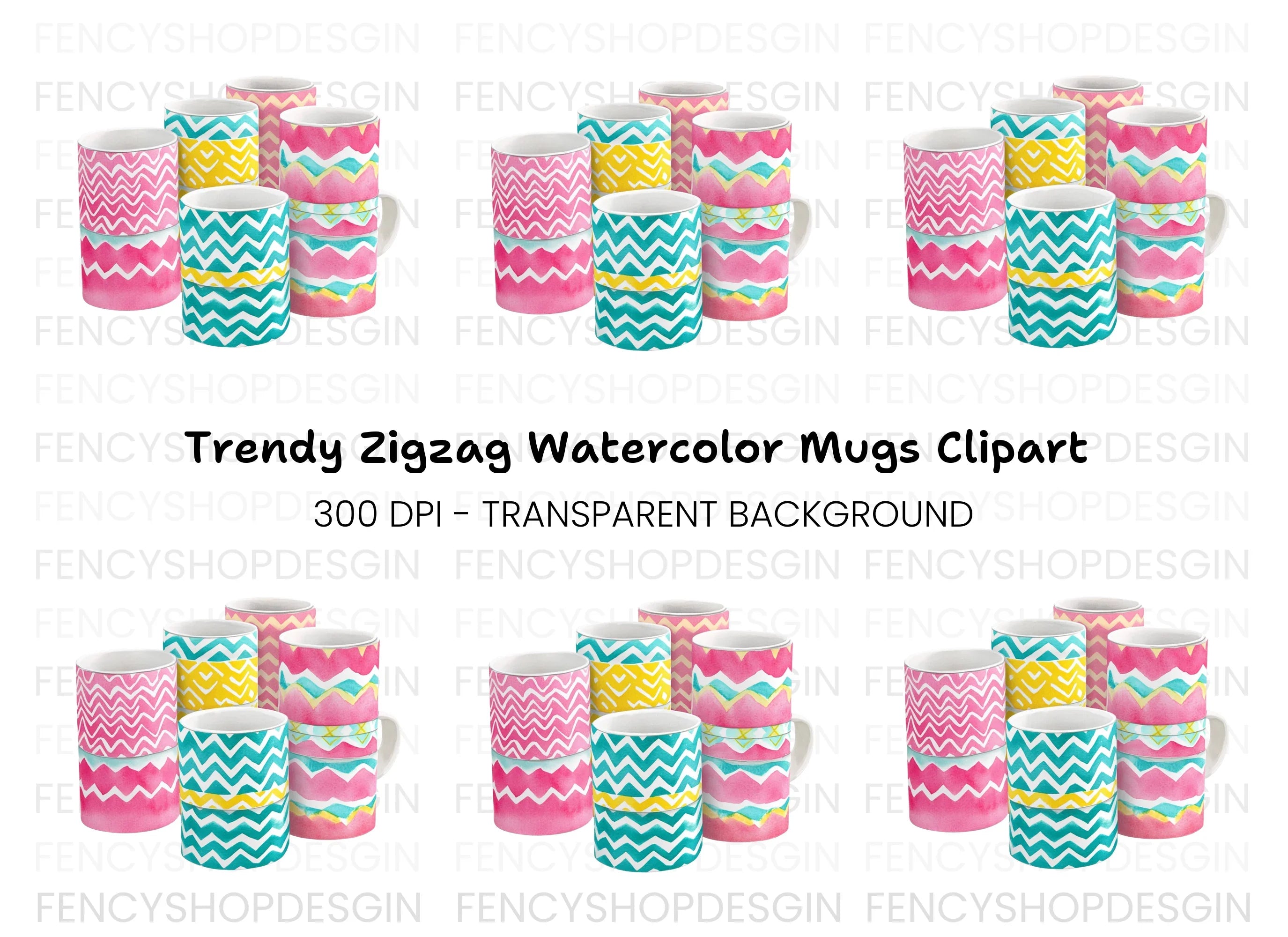 Zigzag Pattern Clipart Bundle
