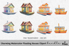 Charming Floating Houses Clipart Bundle