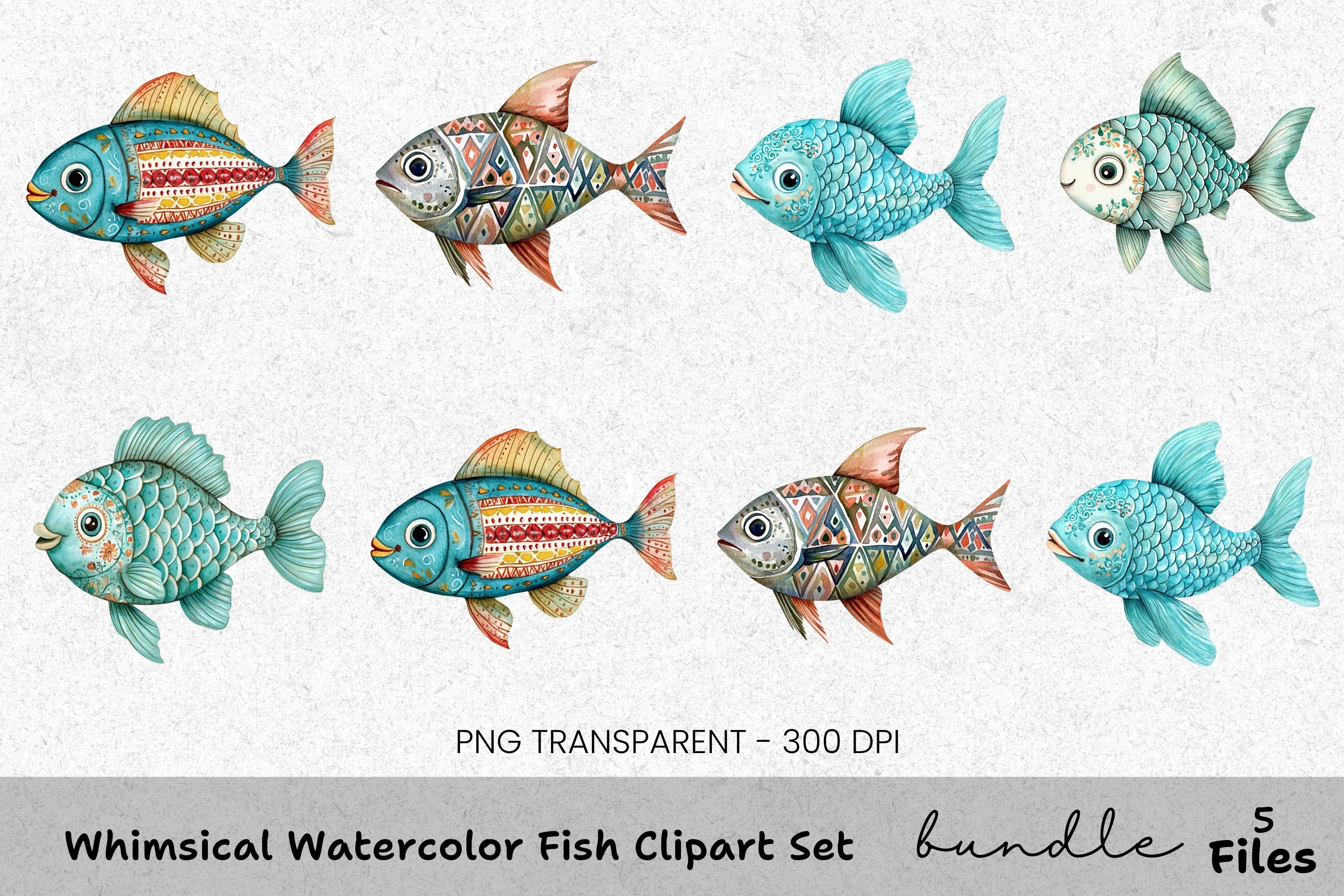 Whimsical Fish Clipart Bundle