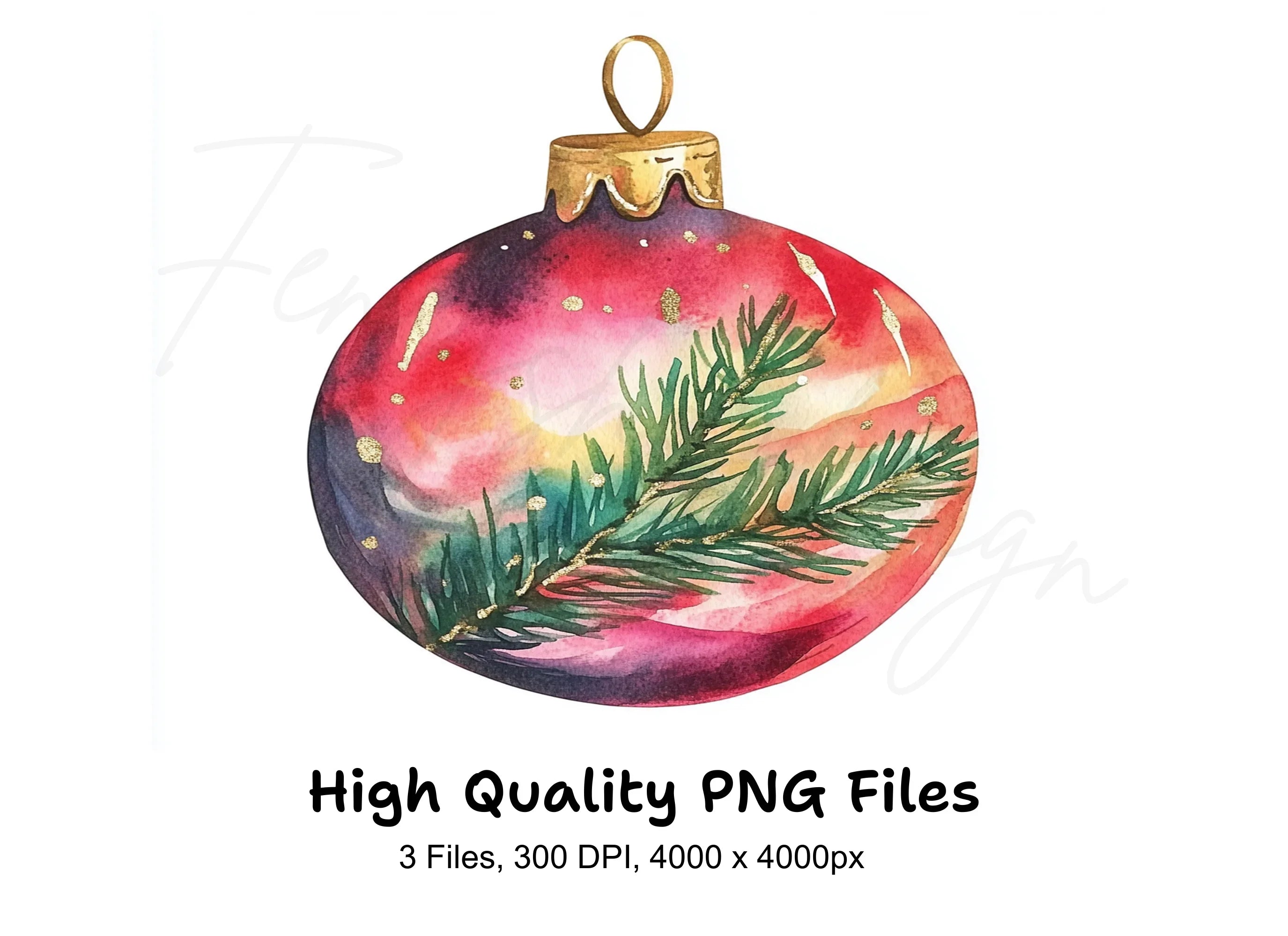 Christmas Ornaments Clipart Bundle