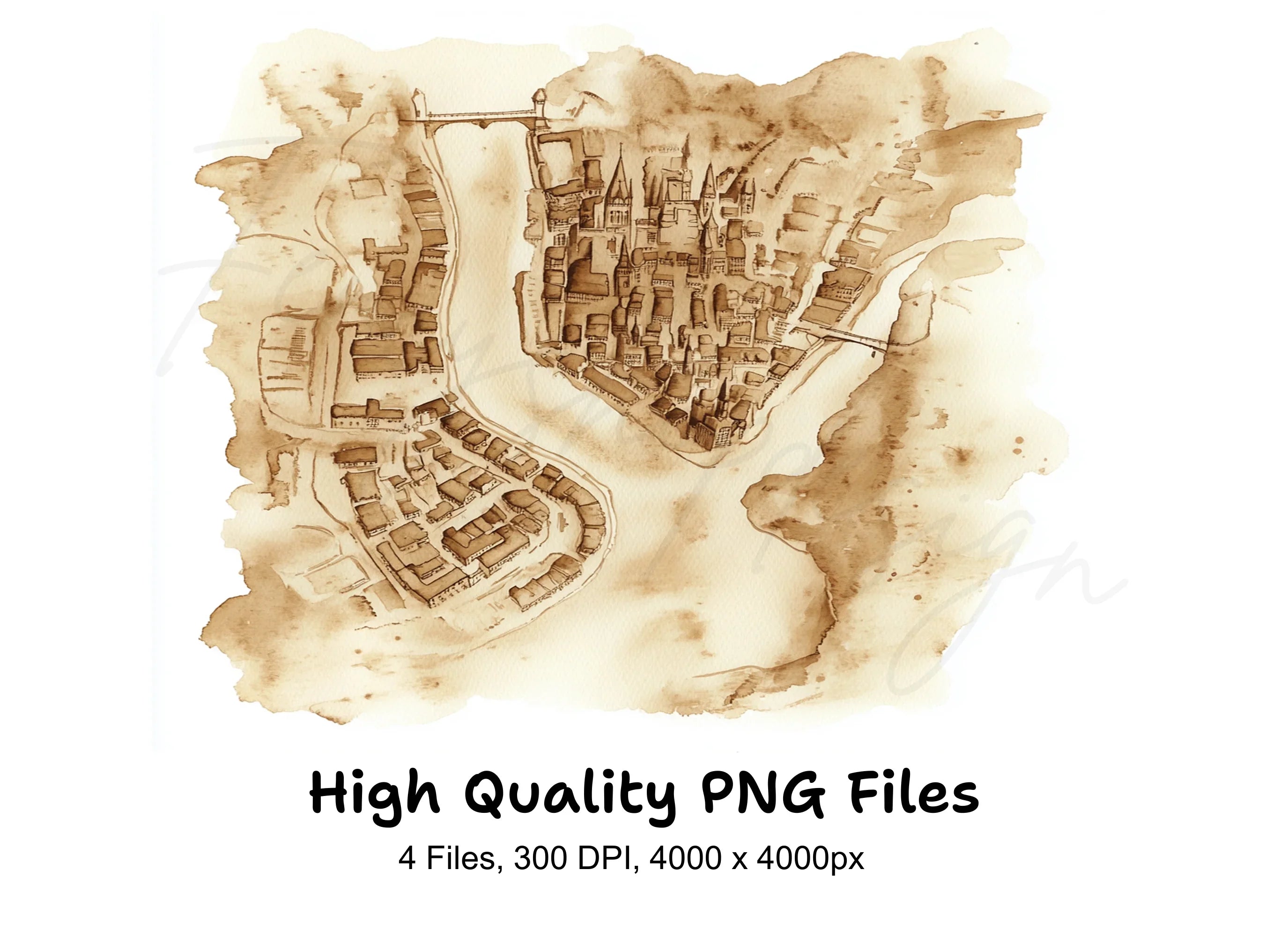 Old City Map Clipart Bundle