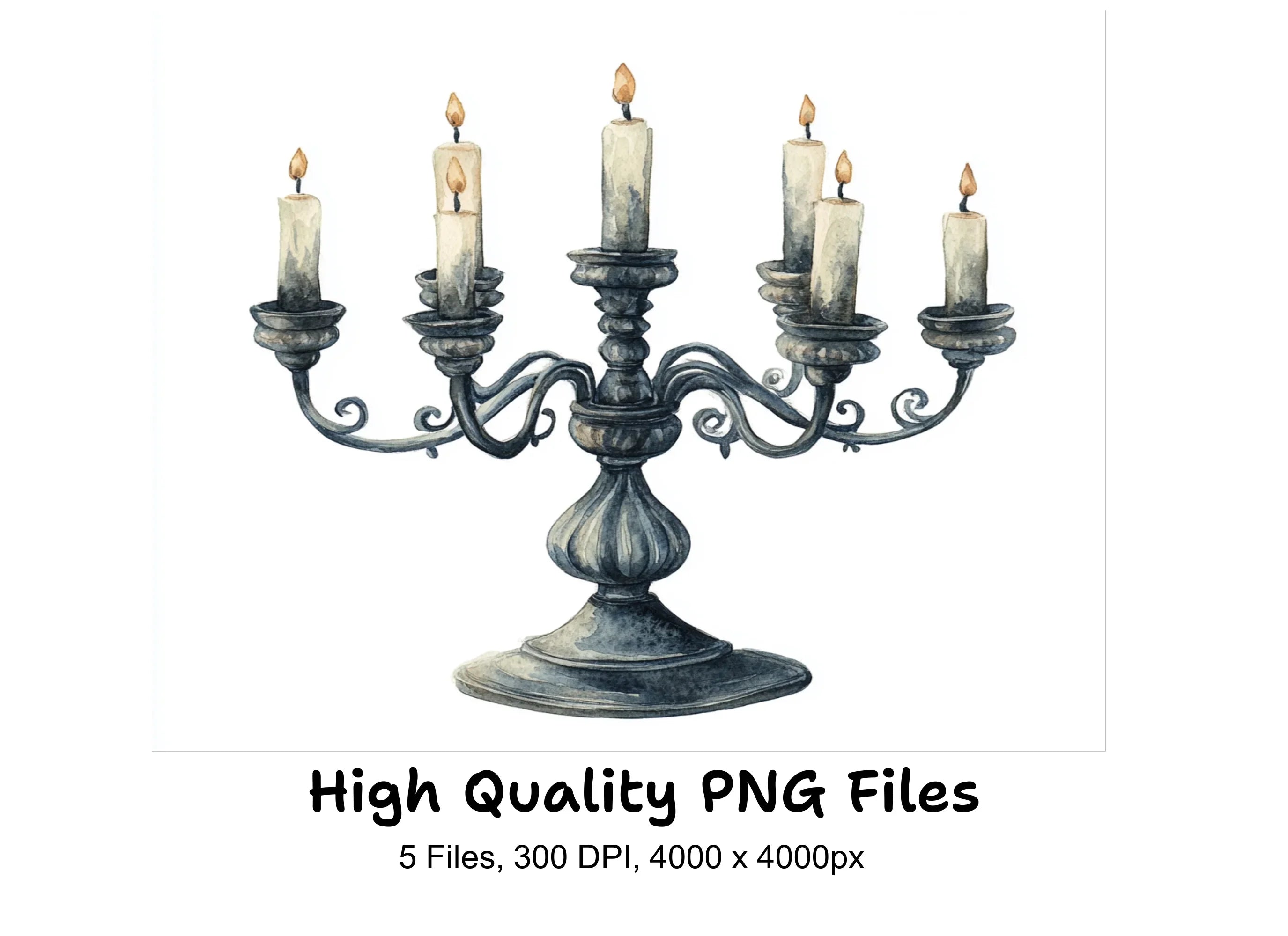 Vintage Candelabra Clipart Bundle