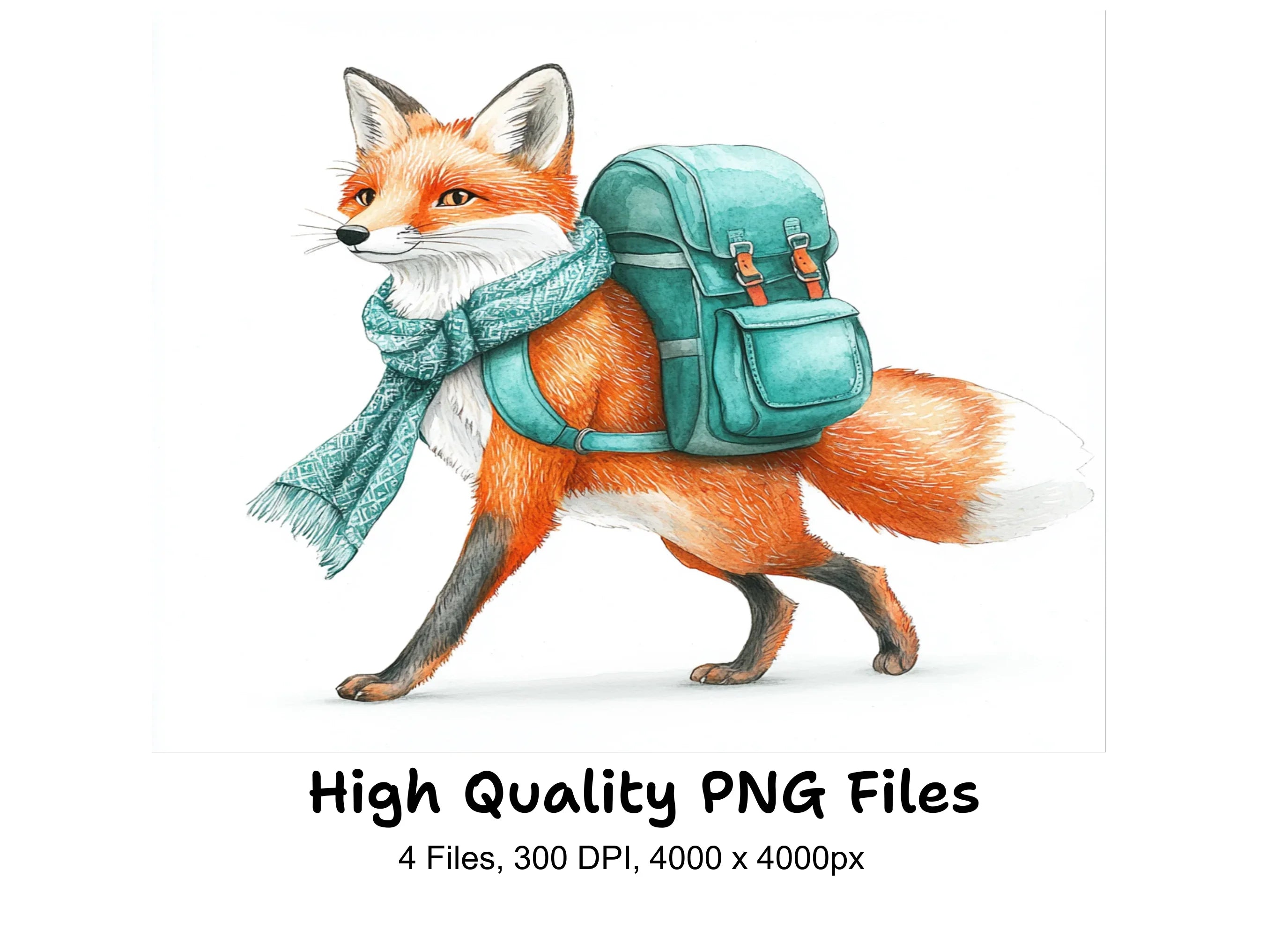 Cute Fox Adventurer Clipart Bundle