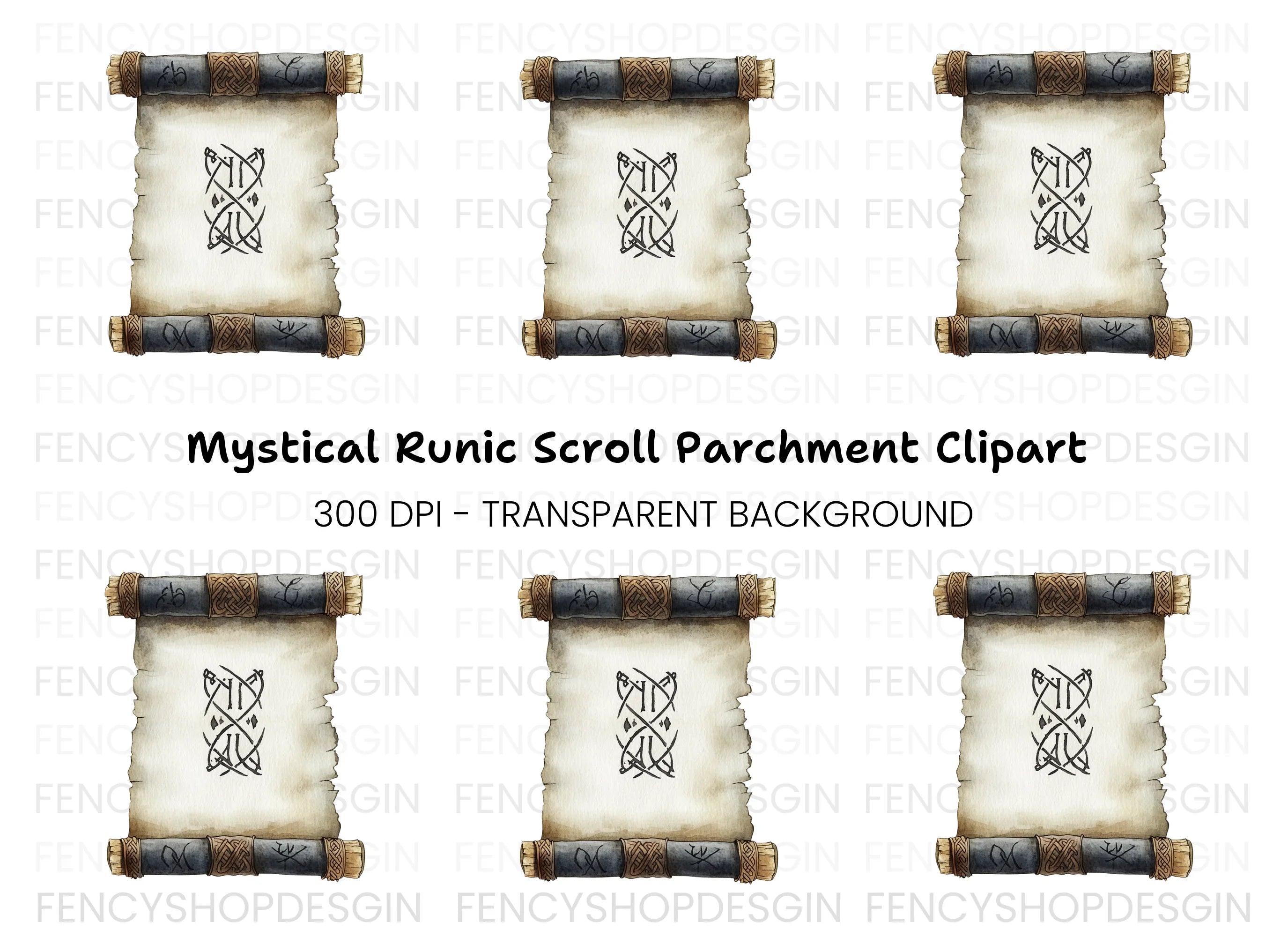 Viking Scroll Runic Symbol Clipart Bundle