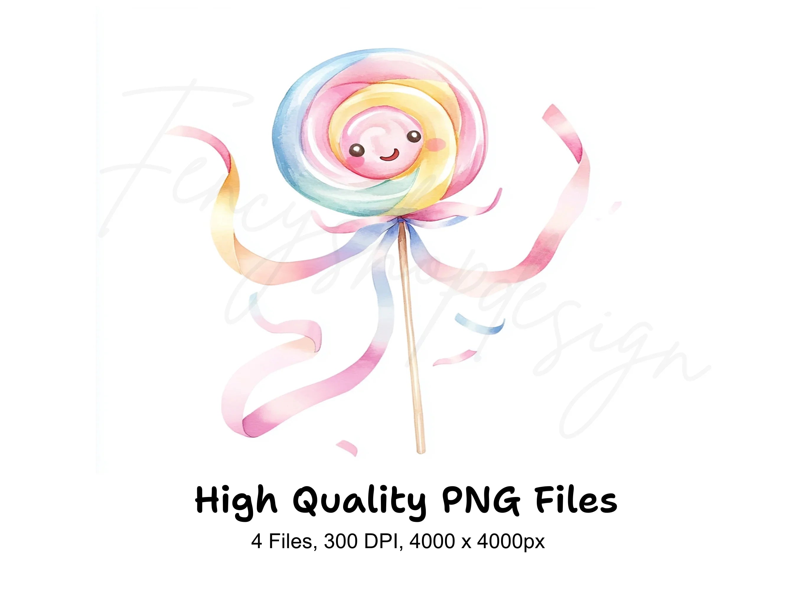 Whimsical Lollipop Characters Clipart Bundle