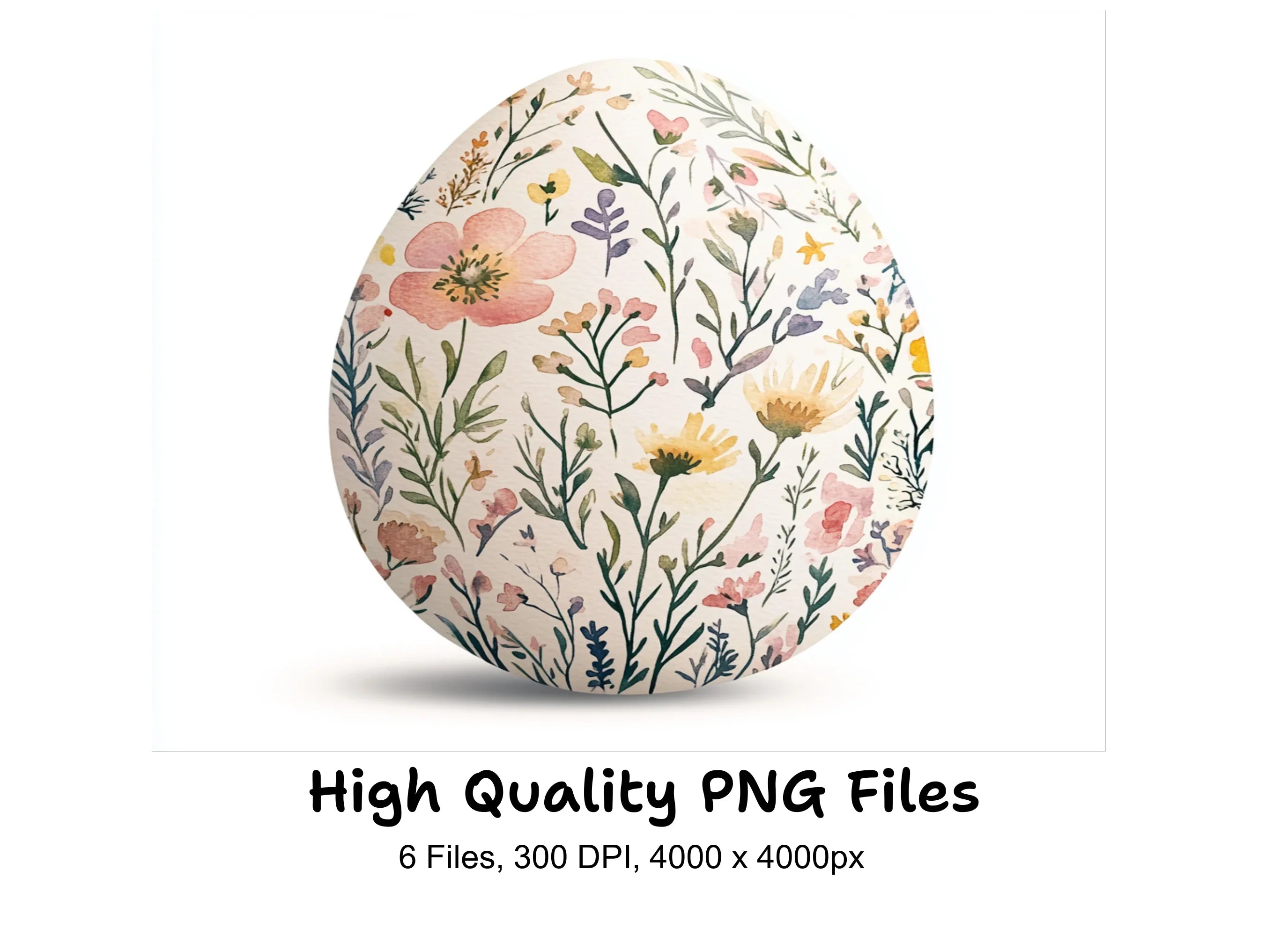 Floral Easter Eggs Clipart Bundle