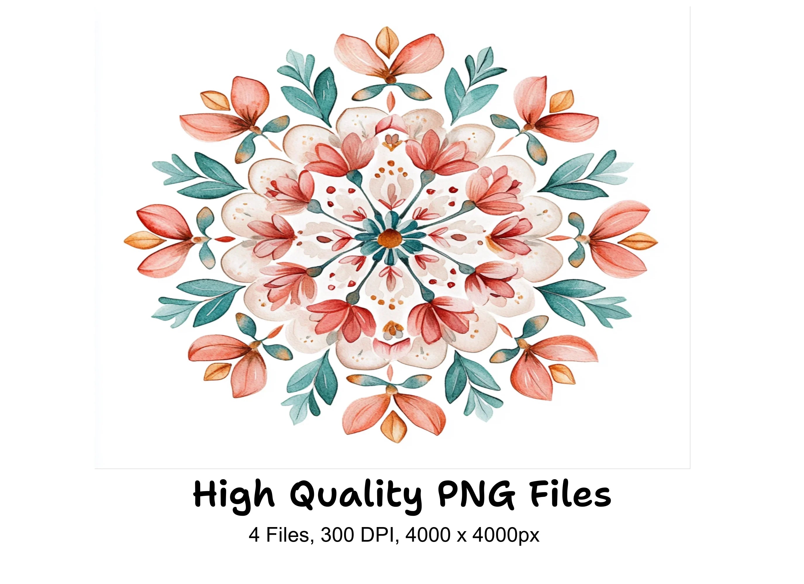 Elegant Floral Mandala Clipart Bundle