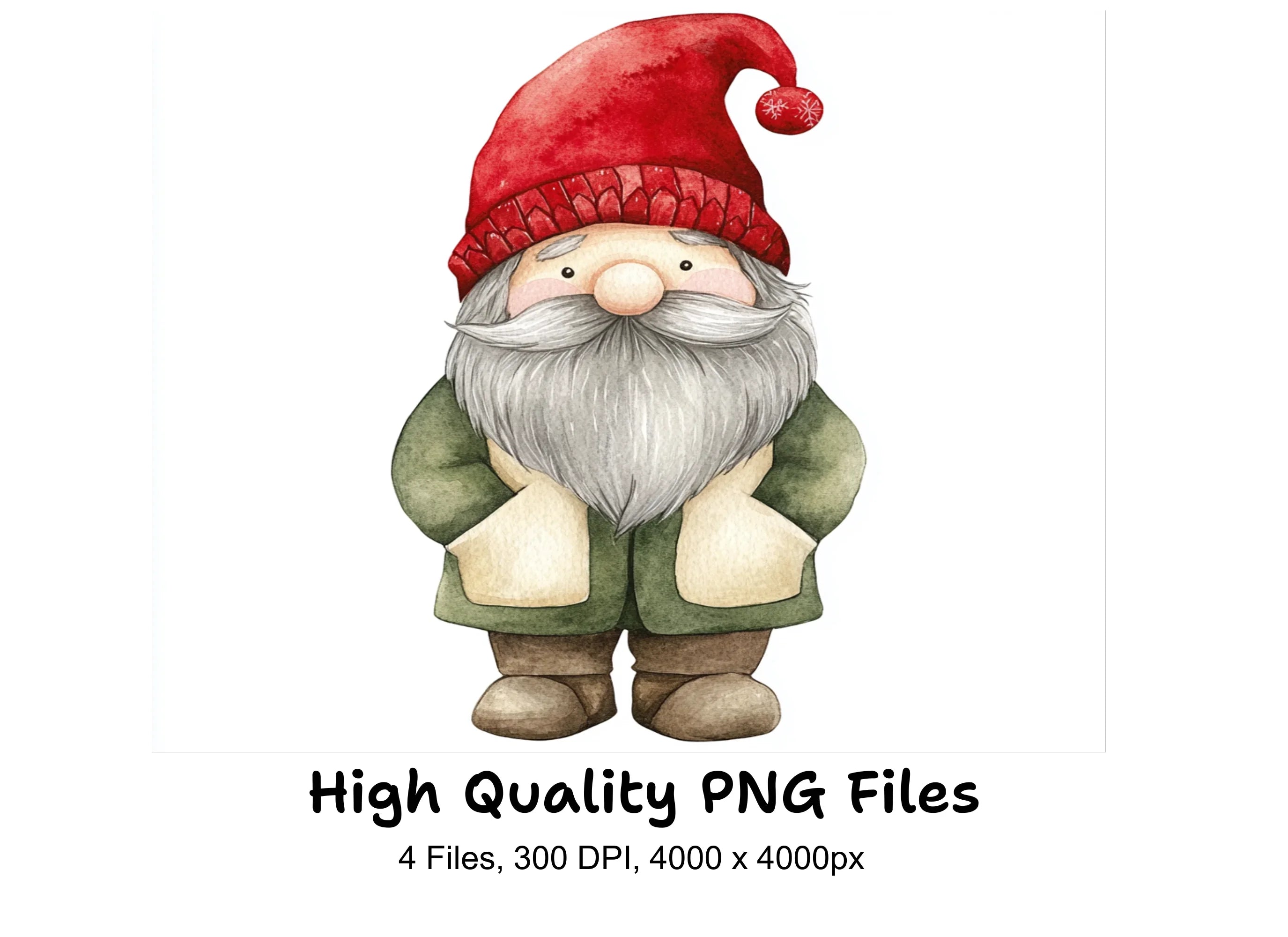 Festive Red Hat Gnomes Clipart Bundle