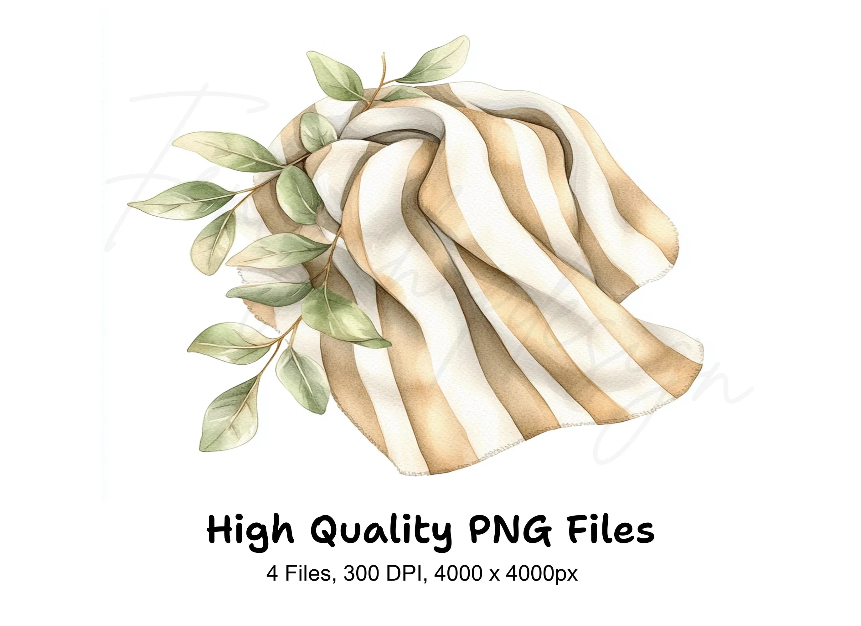 Folded Fabric Botanical Clipart Bundle