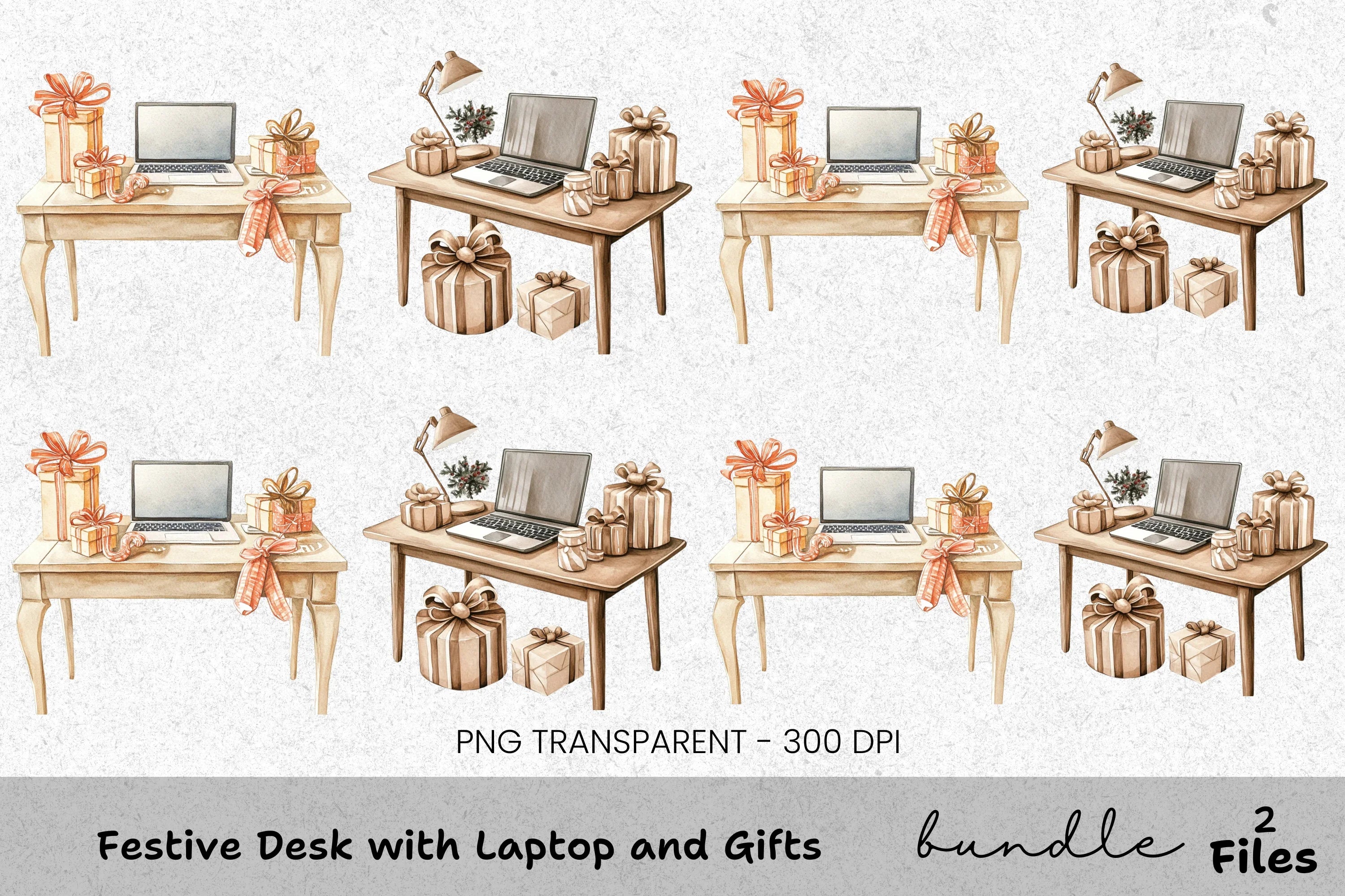 Christmas Desk Decor Clipart Bundle