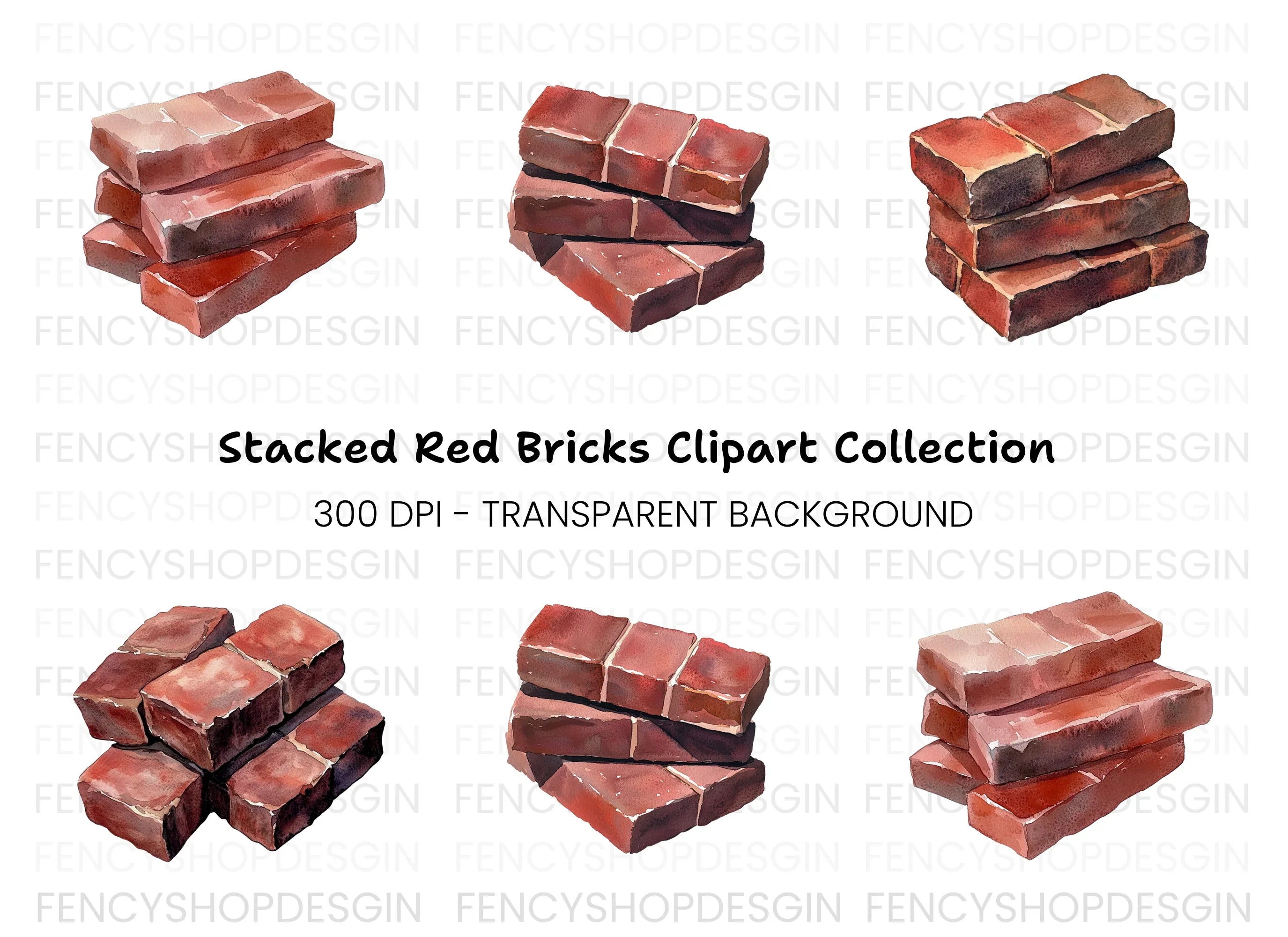 Brick Stacks Clipart Bundle