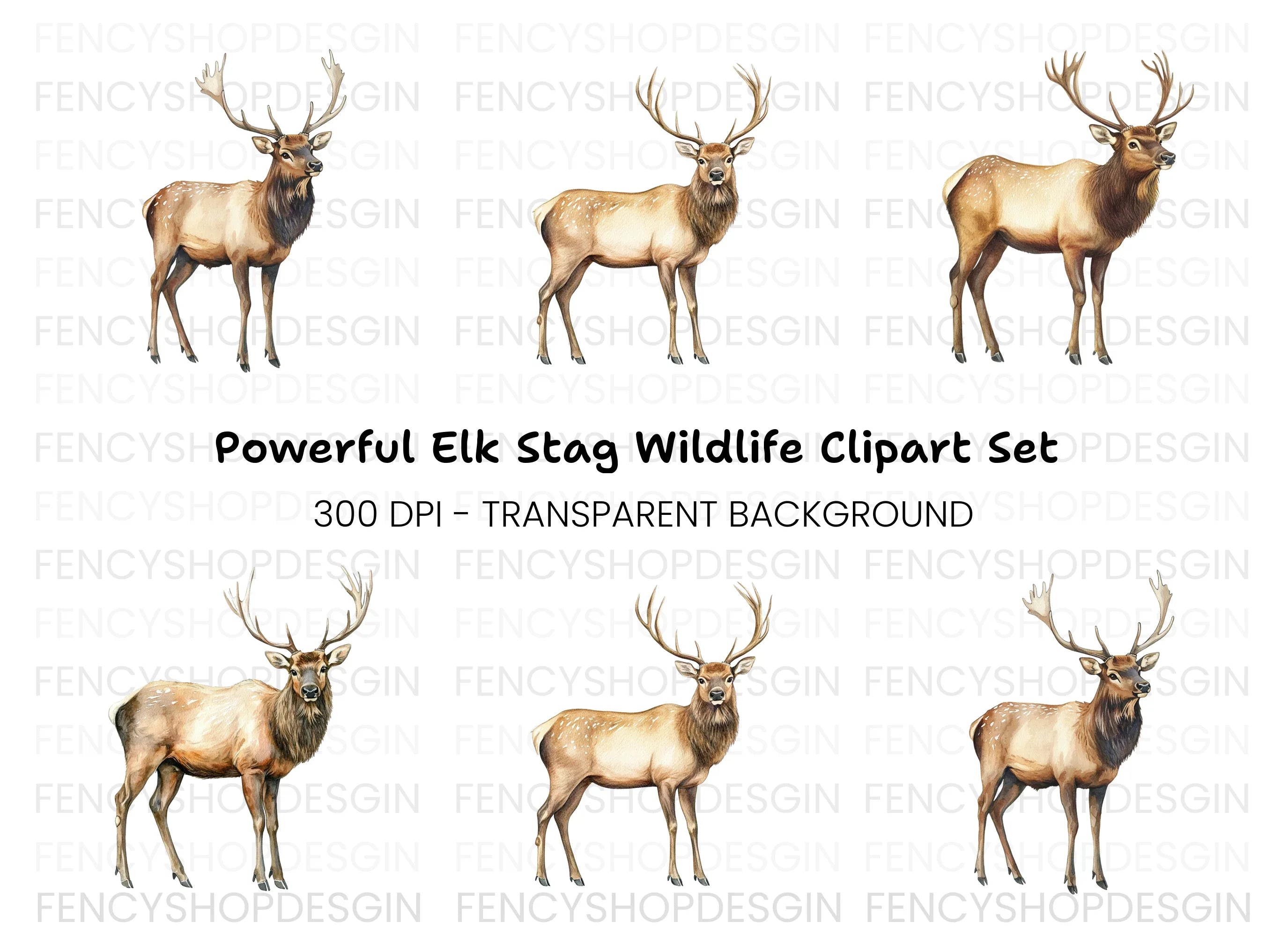 Majestic Elk Clipart Bundle