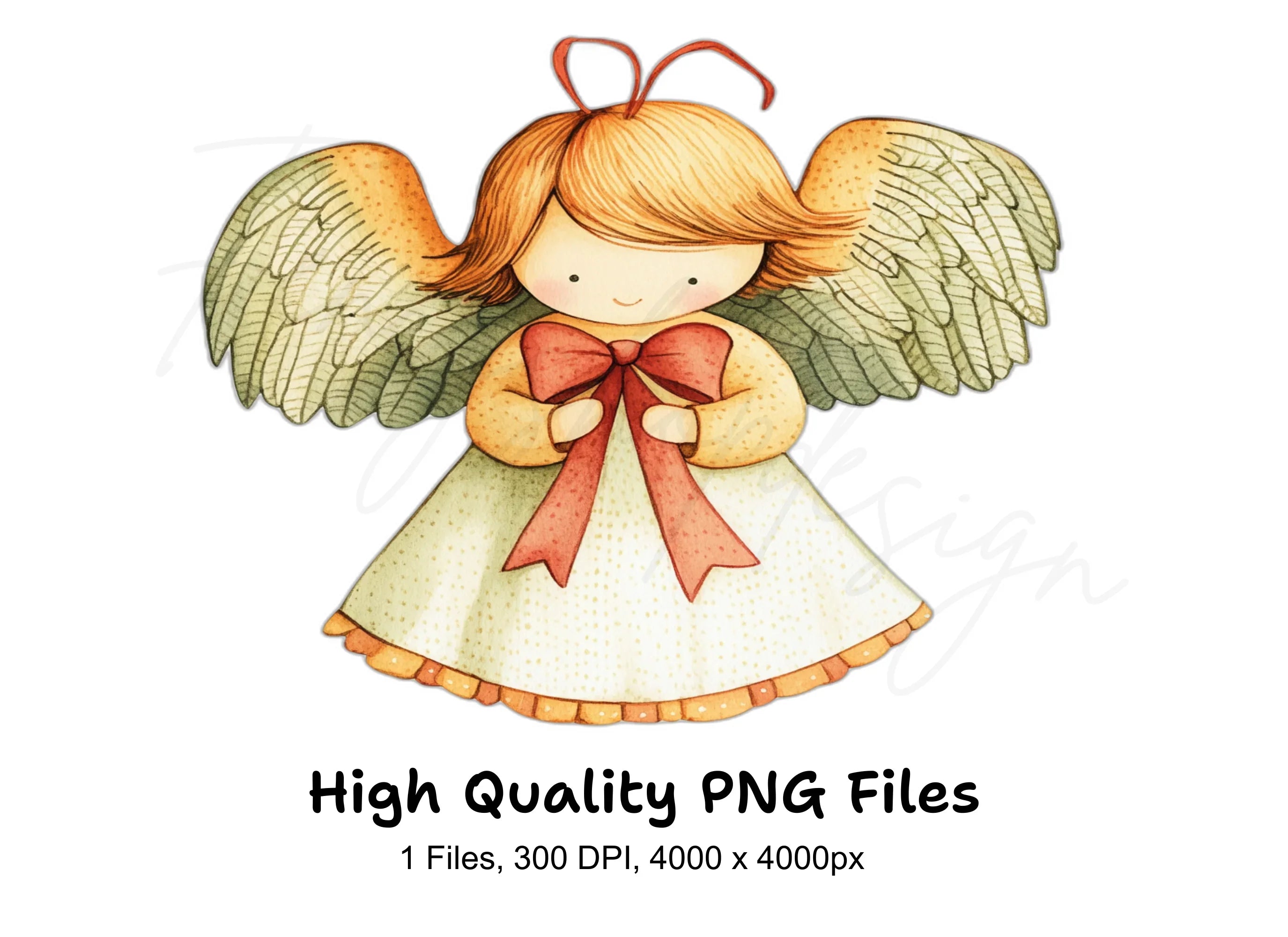 Charming Christmas Angel Clipart Bundle