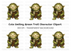 Happy Green Troll Clipart Bundle