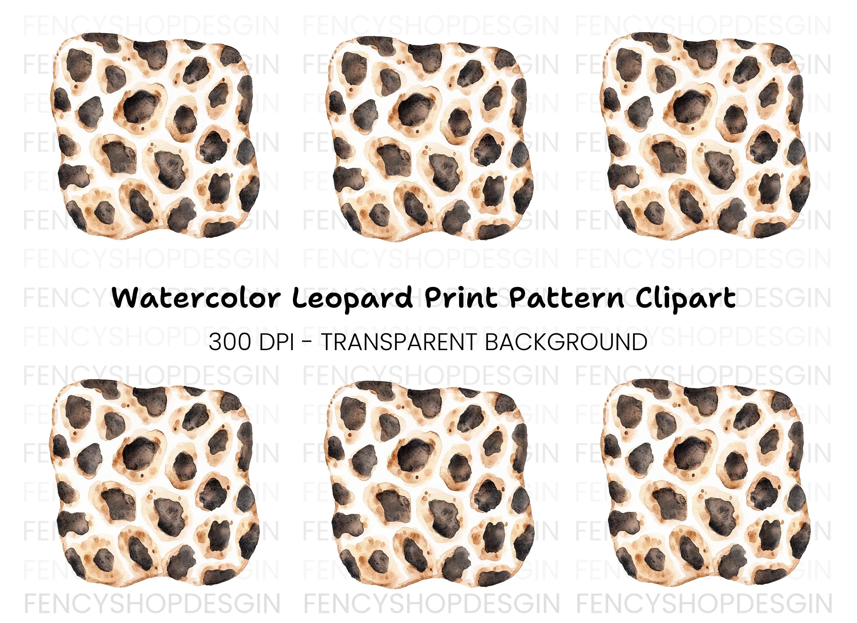Seamless Leopard Pattern Clipart Bundle