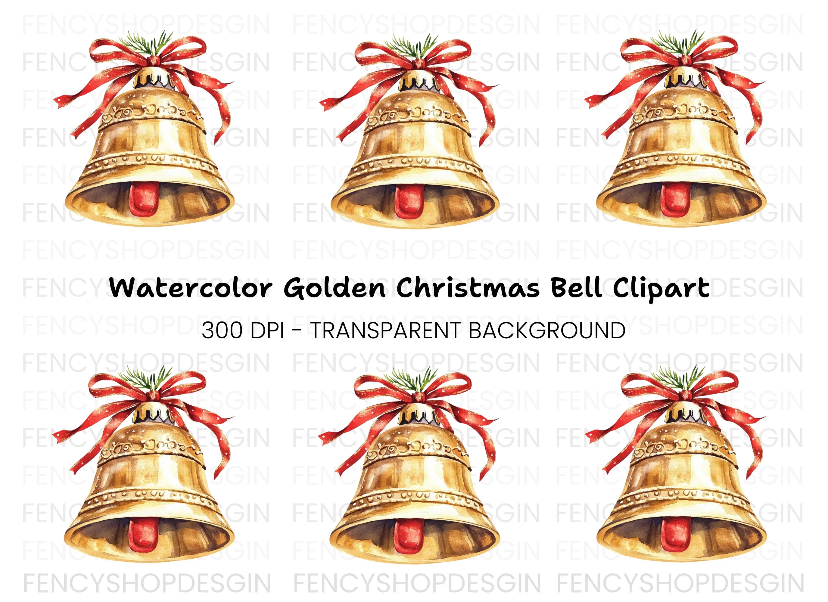 Christmas Bell Clipart Bundle
